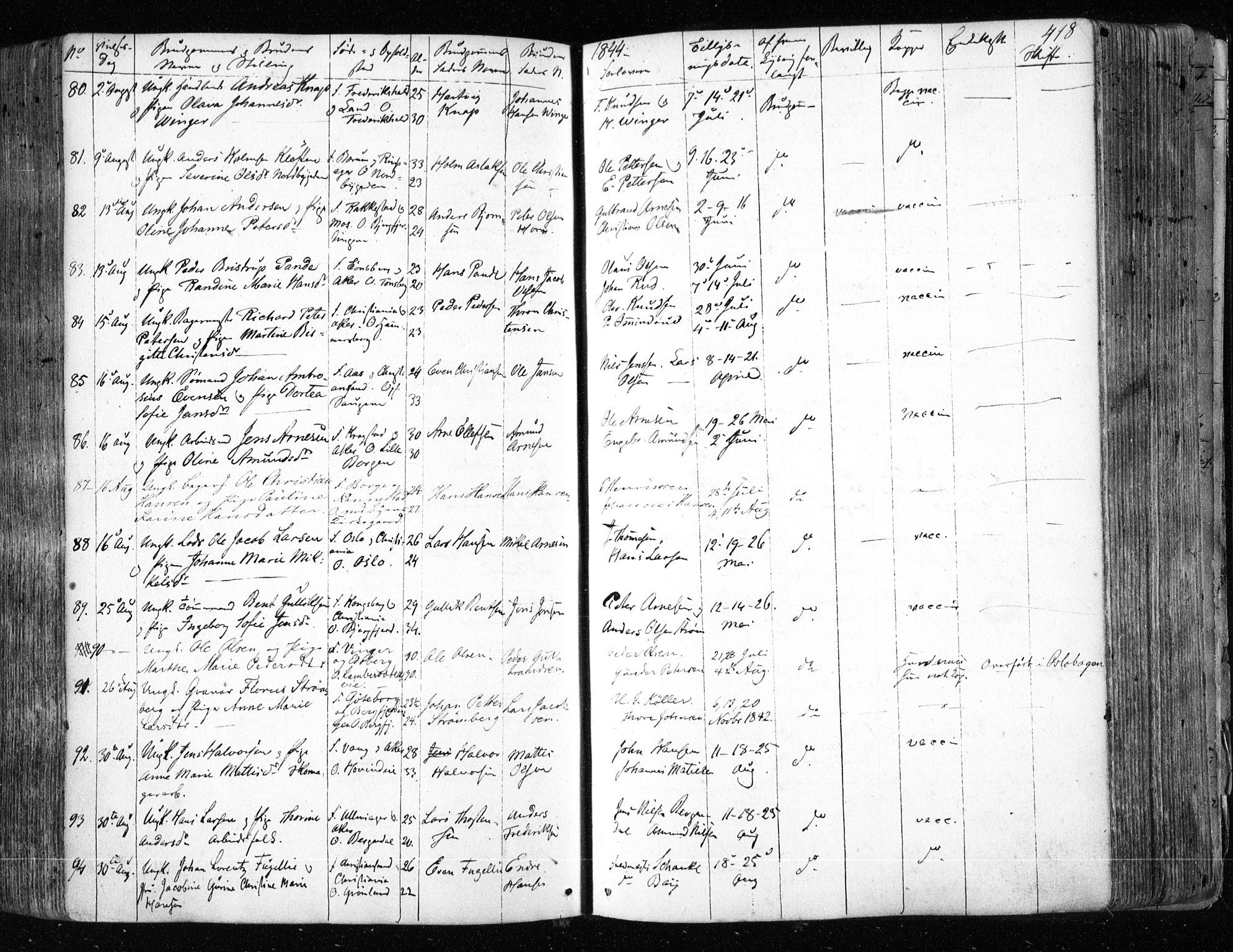 Aker prestekontor kirkebøker, AV/SAO-A-10861/F/L0019: Parish register (official) no. 19, 1842-1852, p. 418