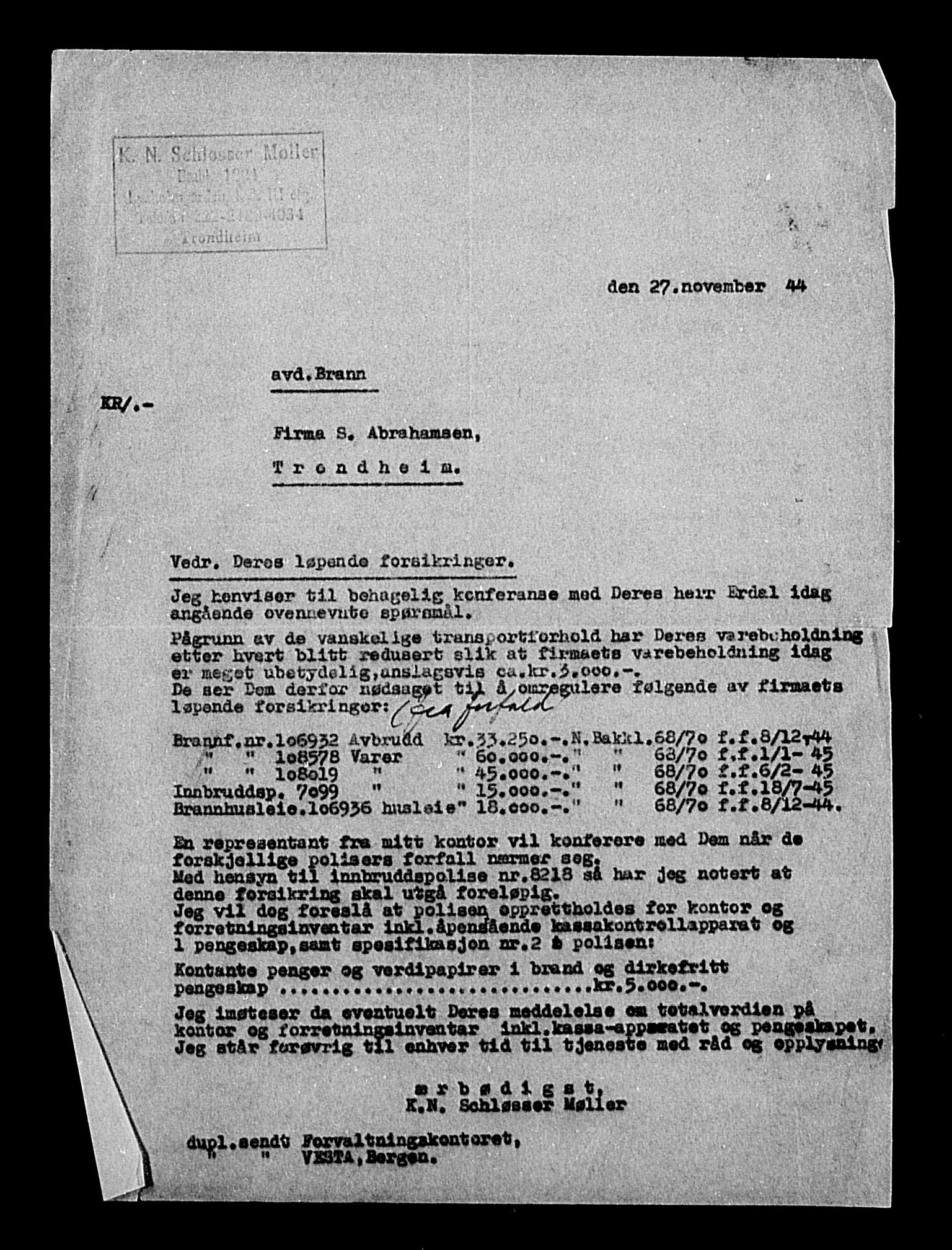 Justisdepartementet, Tilbakeføringskontoret for inndratte formuer, AV/RA-S-1564/H/Hc/Hca/L0892: --, 1945-1947, p. 5
