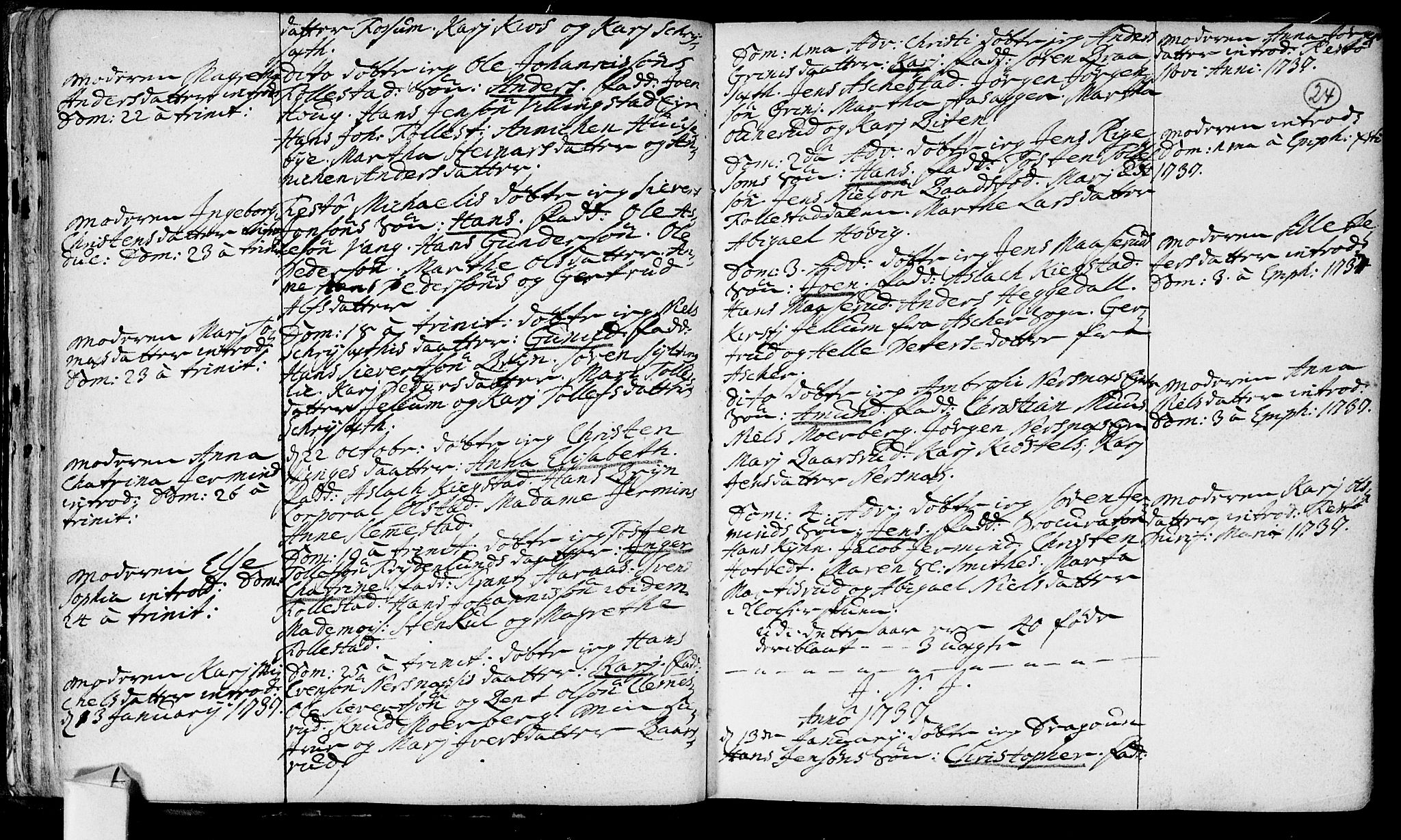 Røyken kirkebøker, AV/SAKO-A-241/F/Fa/L0002: Parish register (official) no. 2, 1731-1782, p. 24