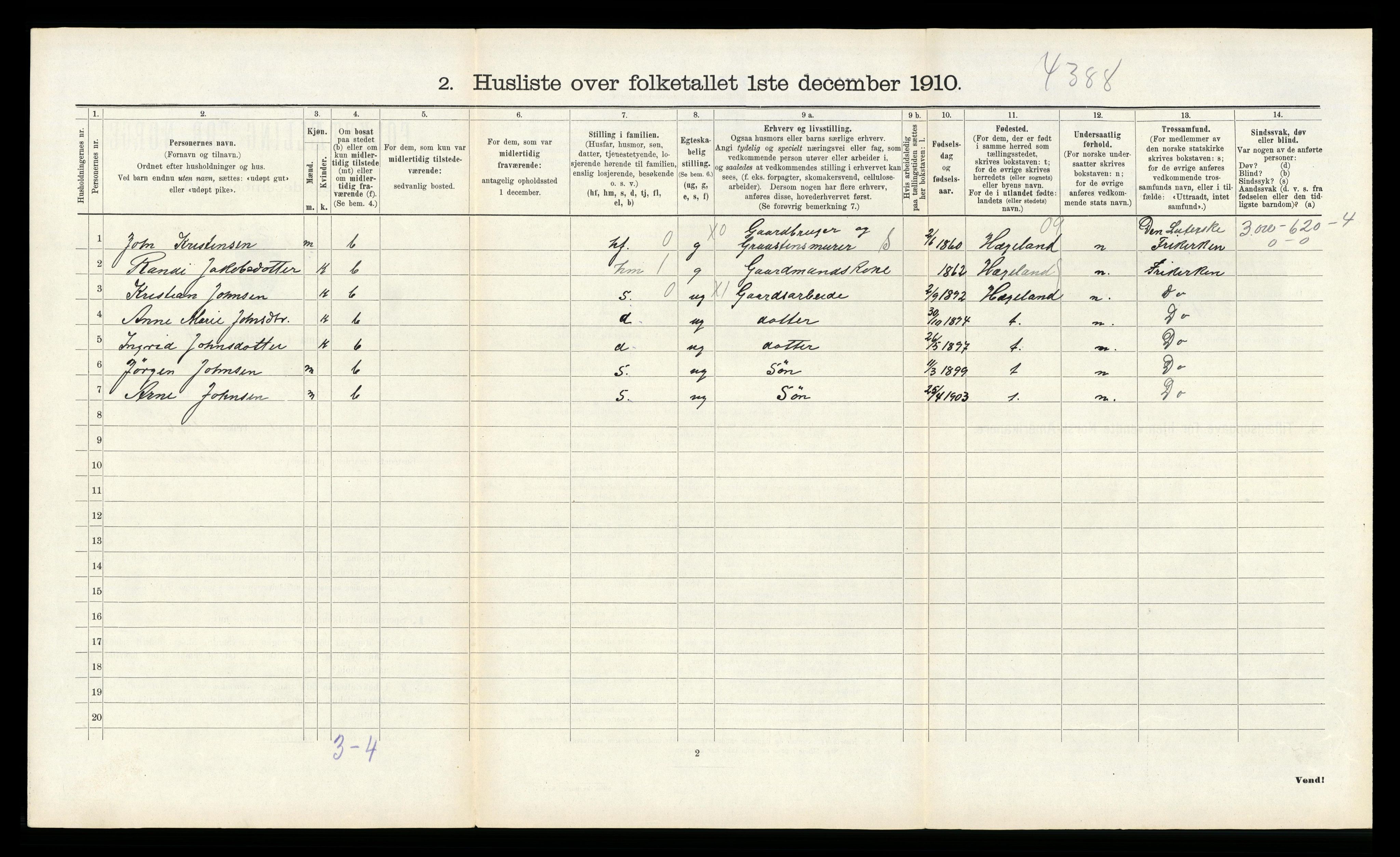 RA, 1910 census for Øvrebø, 1910, p. 230