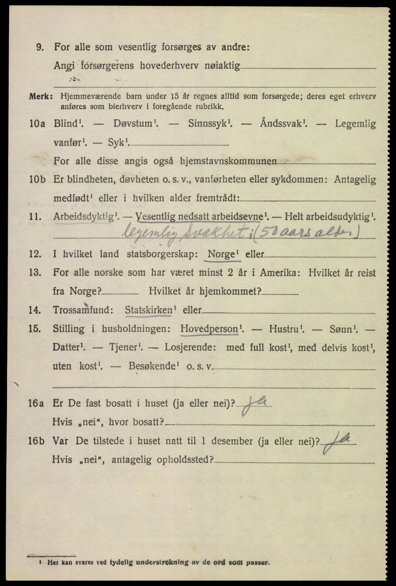 SAK, 1920 census for Lyngdal, 1920, p. 6044