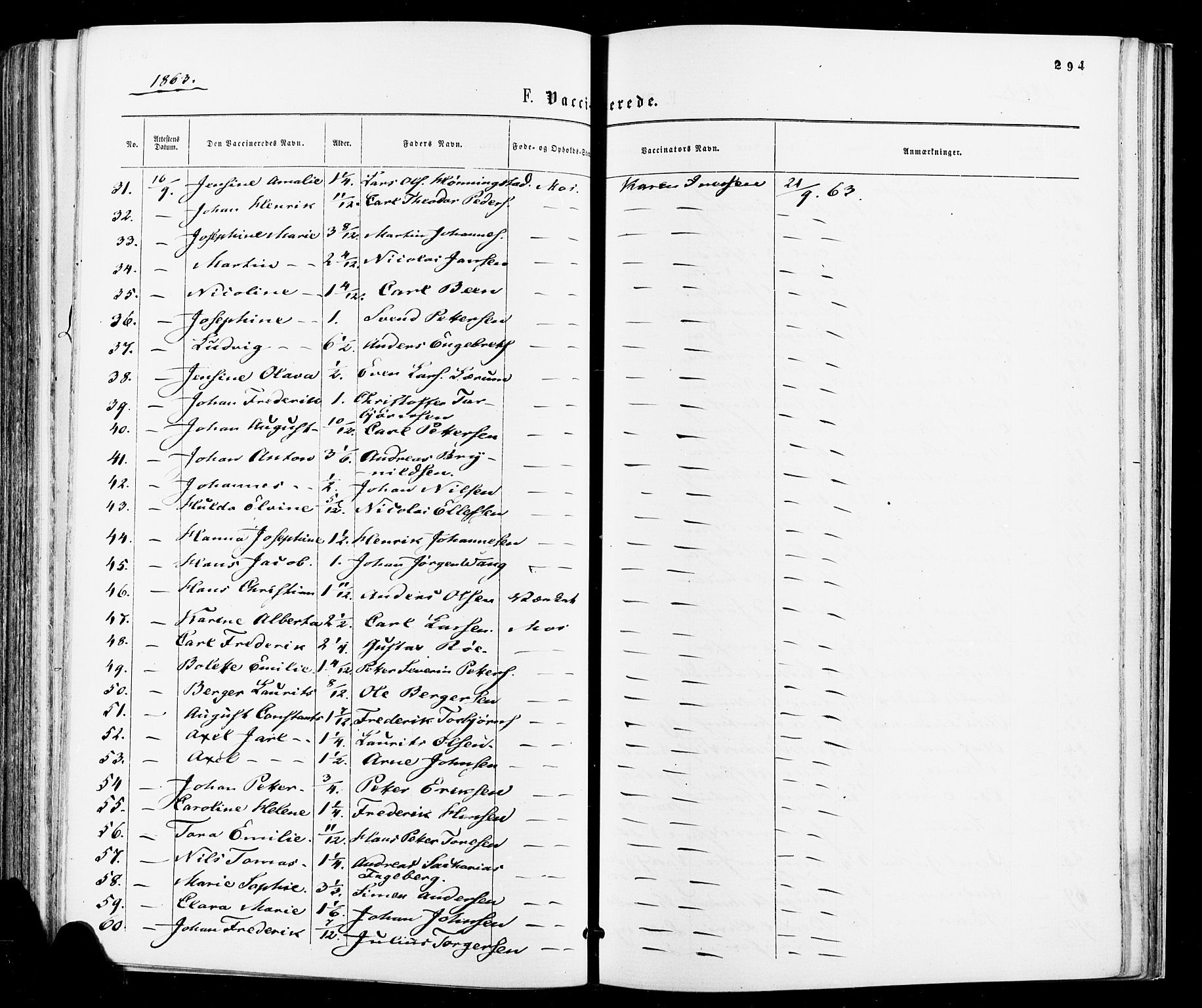Moss prestekontor Kirkebøker, AV/SAO-A-2003/F/Fa/L0009: Parish register (official) no. I 9, 1861-1869, p. 294