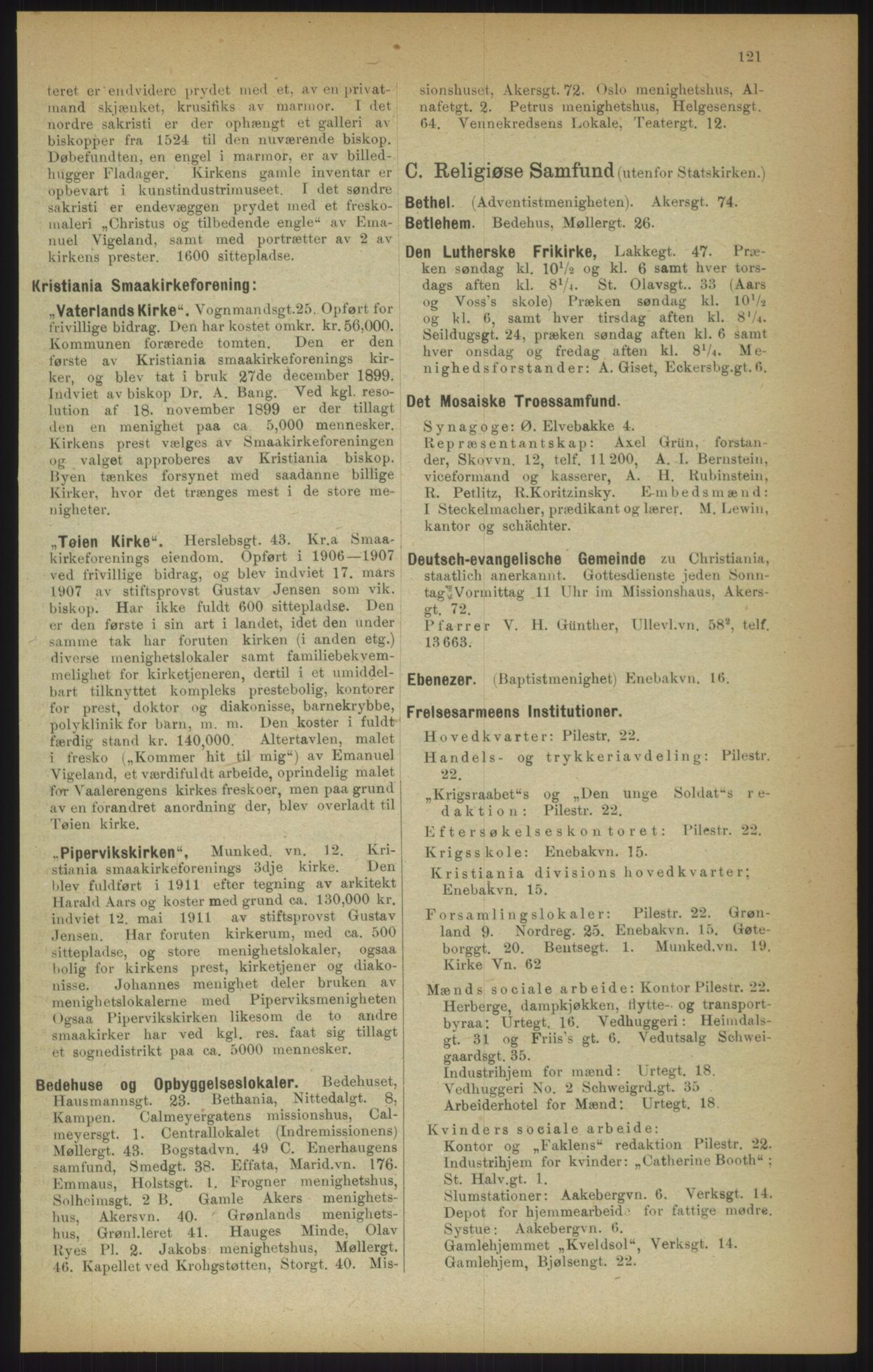 Kristiania/Oslo adressebok, PUBL/-, 1915, p. 121