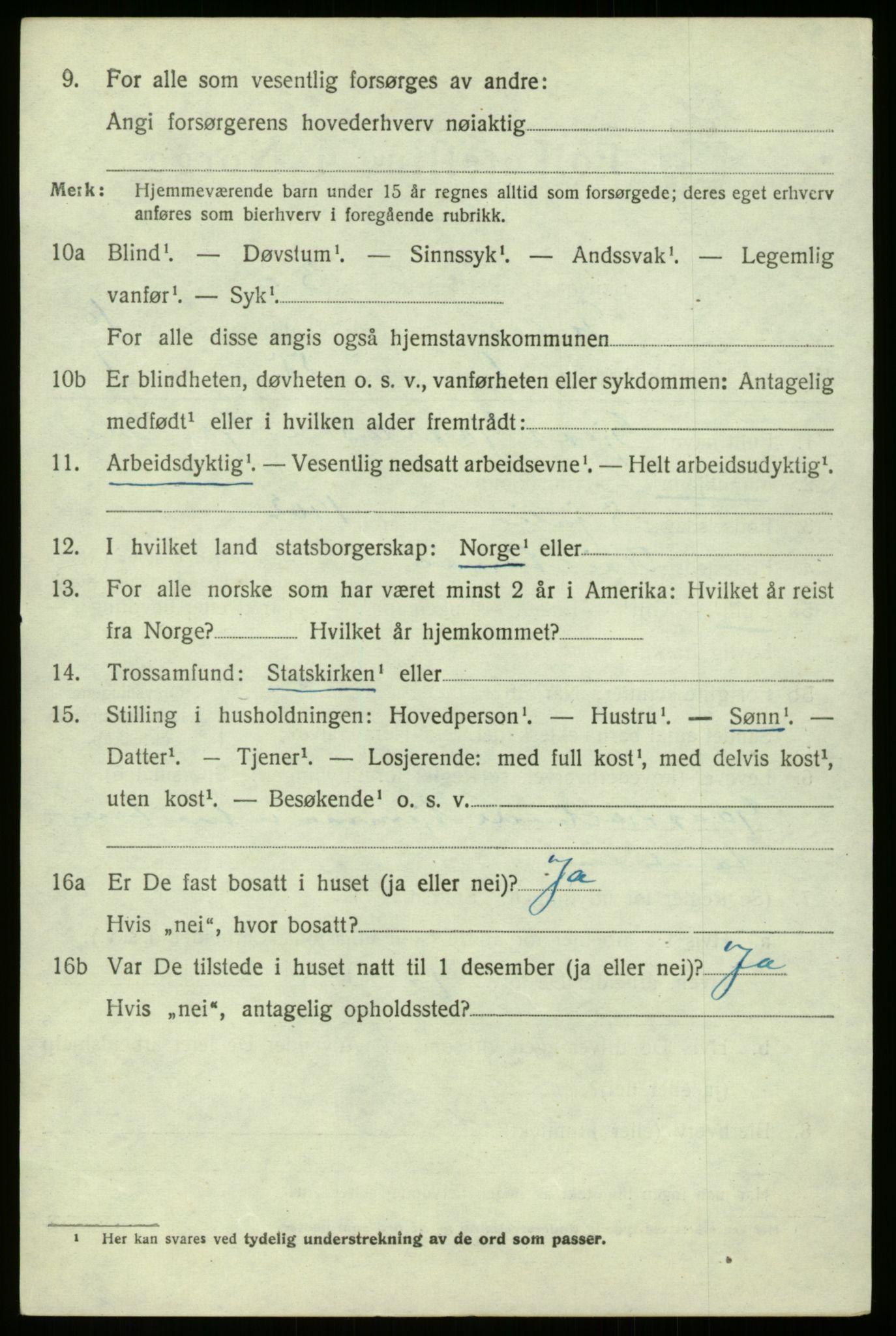 SAB, 1920 census for Gulen, 1920, p. 4556