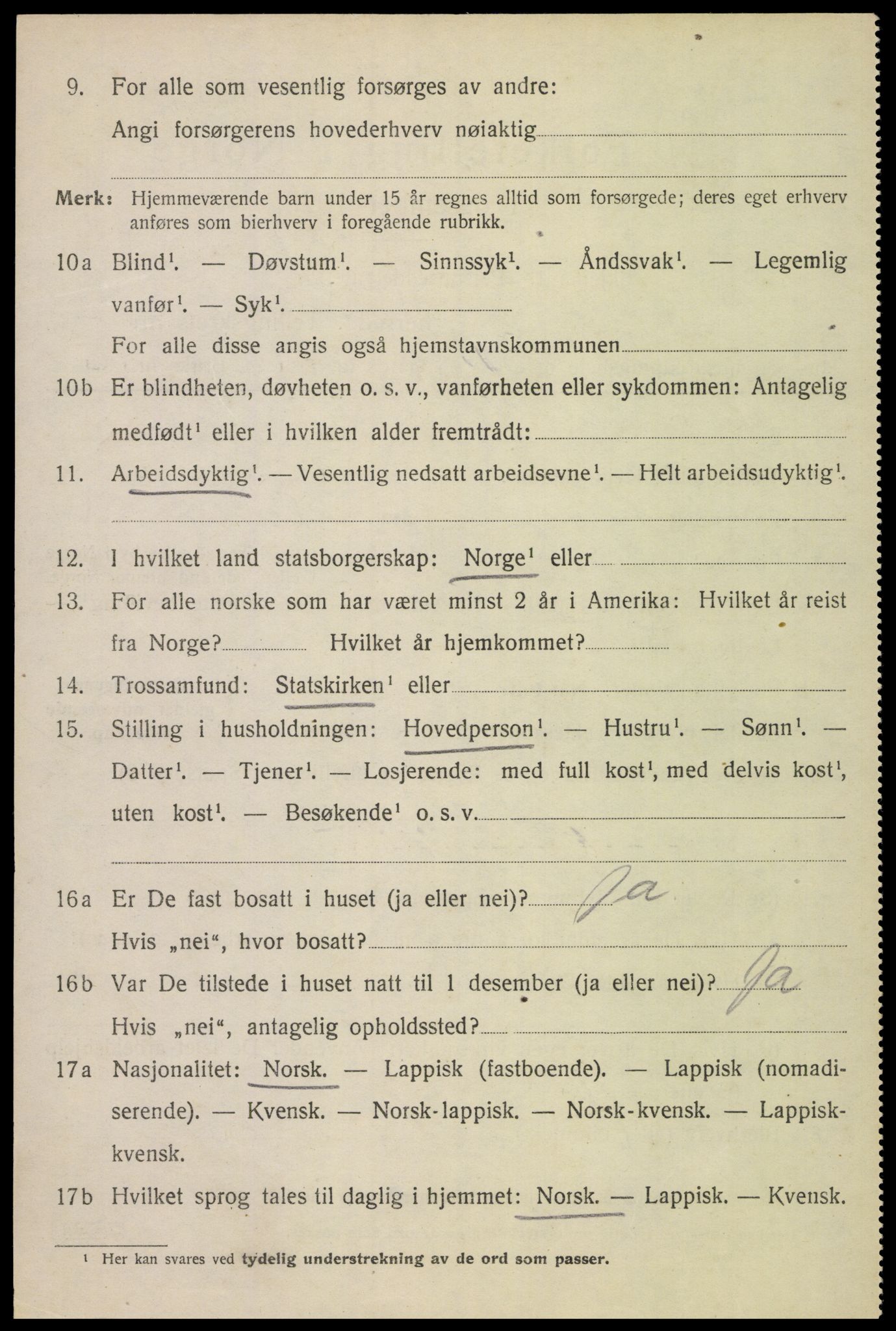 SAT, 1920 census for Gimsøy, 1920, p. 1646