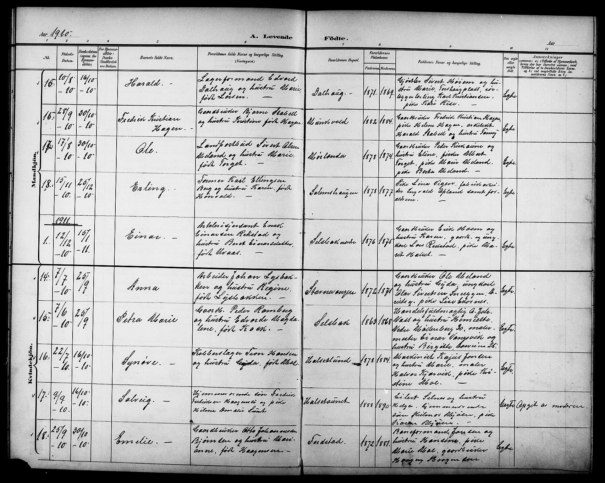 Ministerialprotokoller, klokkerbøker og fødselsregistre - Sør-Trøndelag, SAT/A-1456/611/L0355: Parish register (copy) no. 611C03, 1897-1914