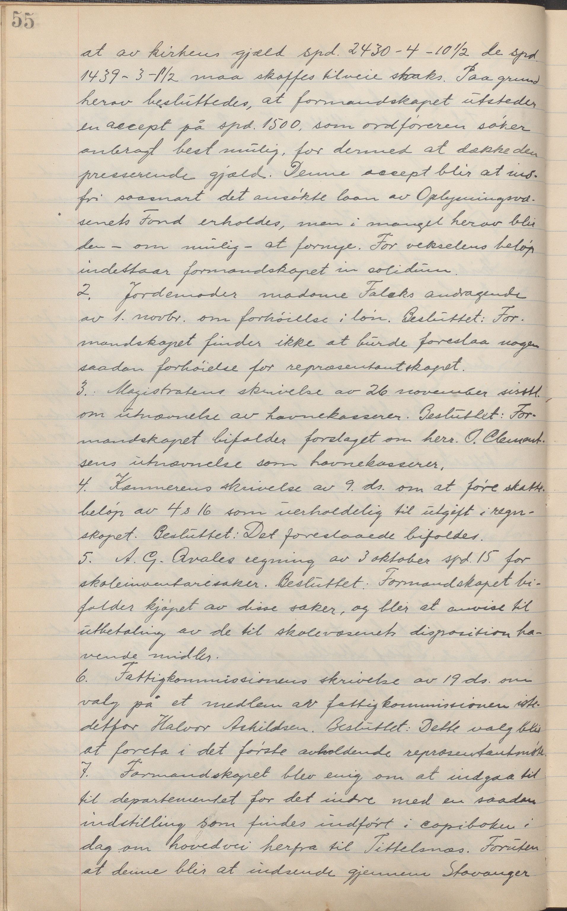 Haugesund kommune - Formannskapet, IKAR/X-0001/A/L0002: Transkribert møtebok, 1855-1874, p. 55