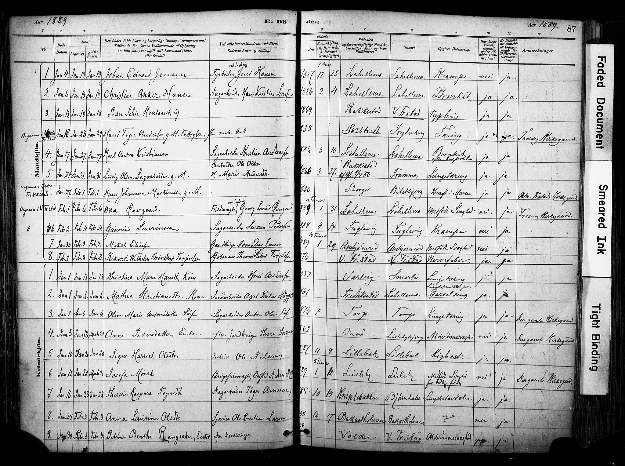 Glemmen prestekontor Kirkebøker, AV/SAO-A-10908/F/Fa/L0012: Parish register (official) no. 12, 1878-1973, p. 87