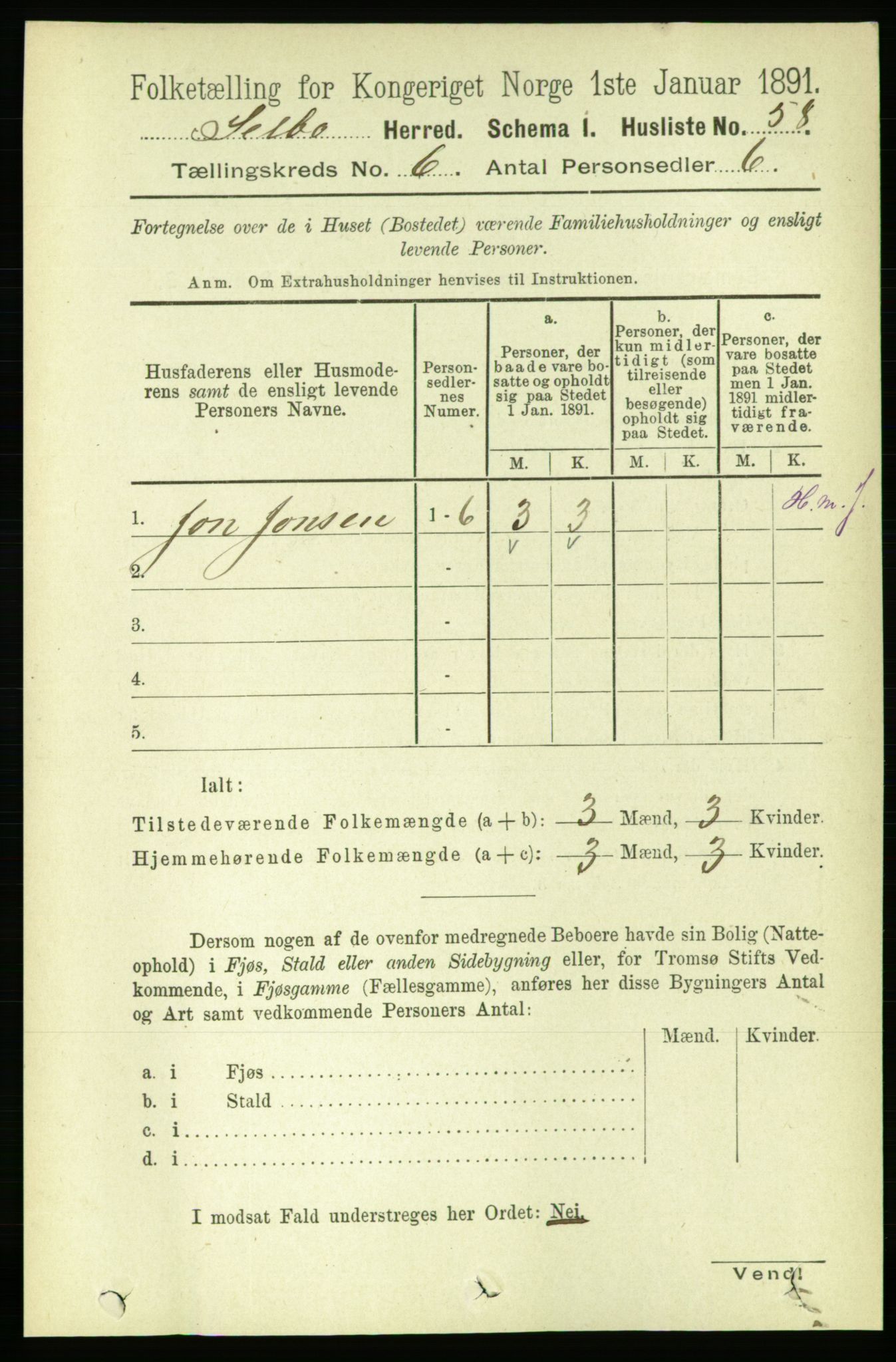 RA, 1891 census for 1664 Selbu, 1891, p. 2116