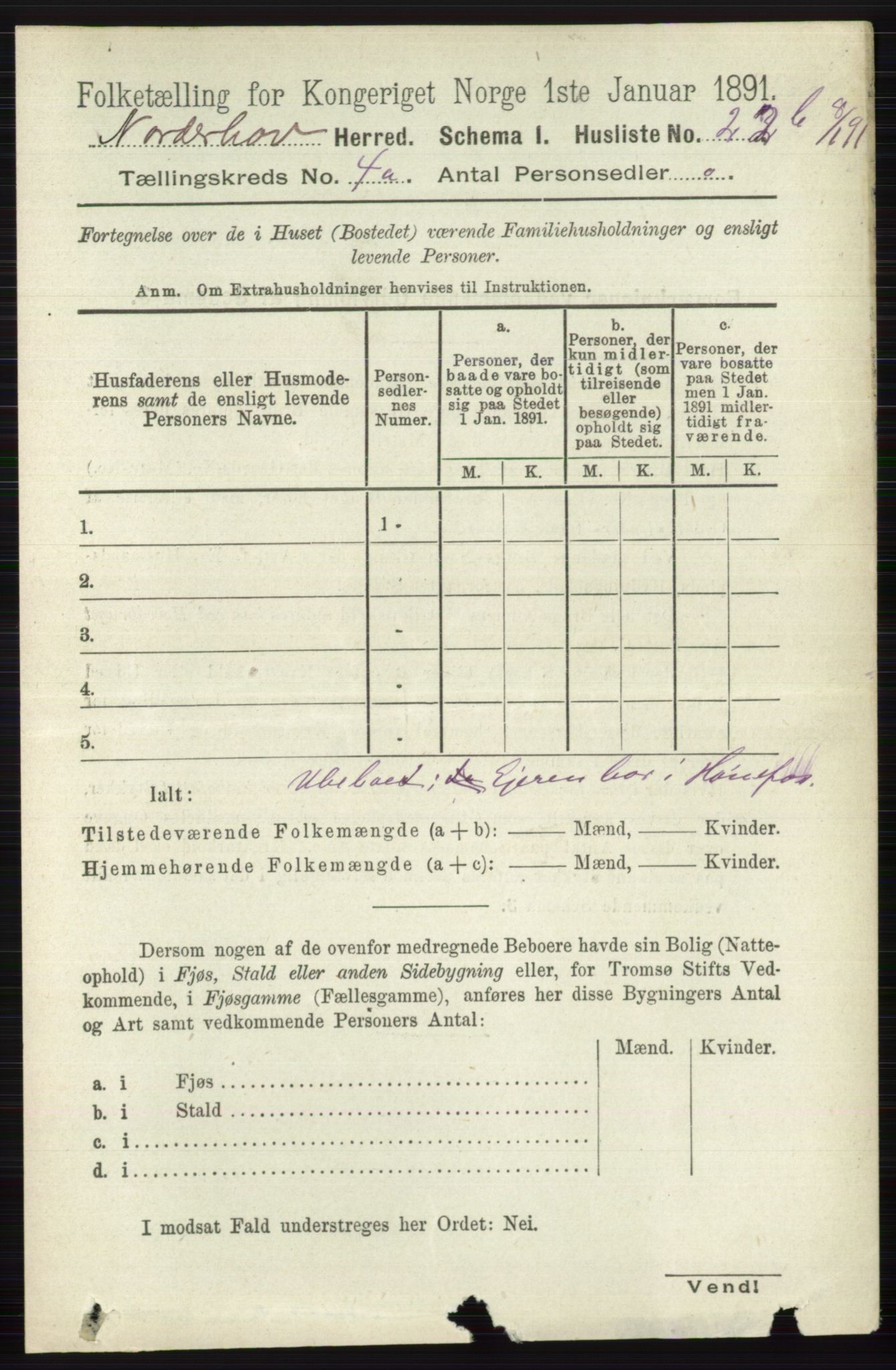 RA, 1891 census for 0613 Norderhov, 1891, p. 1712