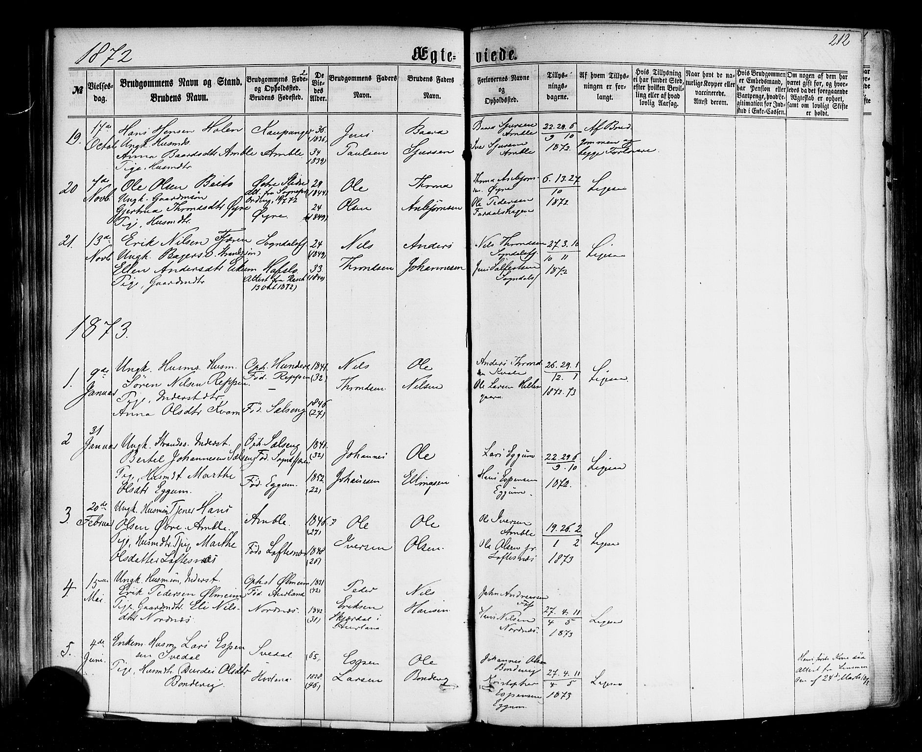 Sogndal sokneprestembete, SAB/A-81301/H/Haa/Haaa/L0013: Parish register (official) no. A 13, 1859-1877, p. 212