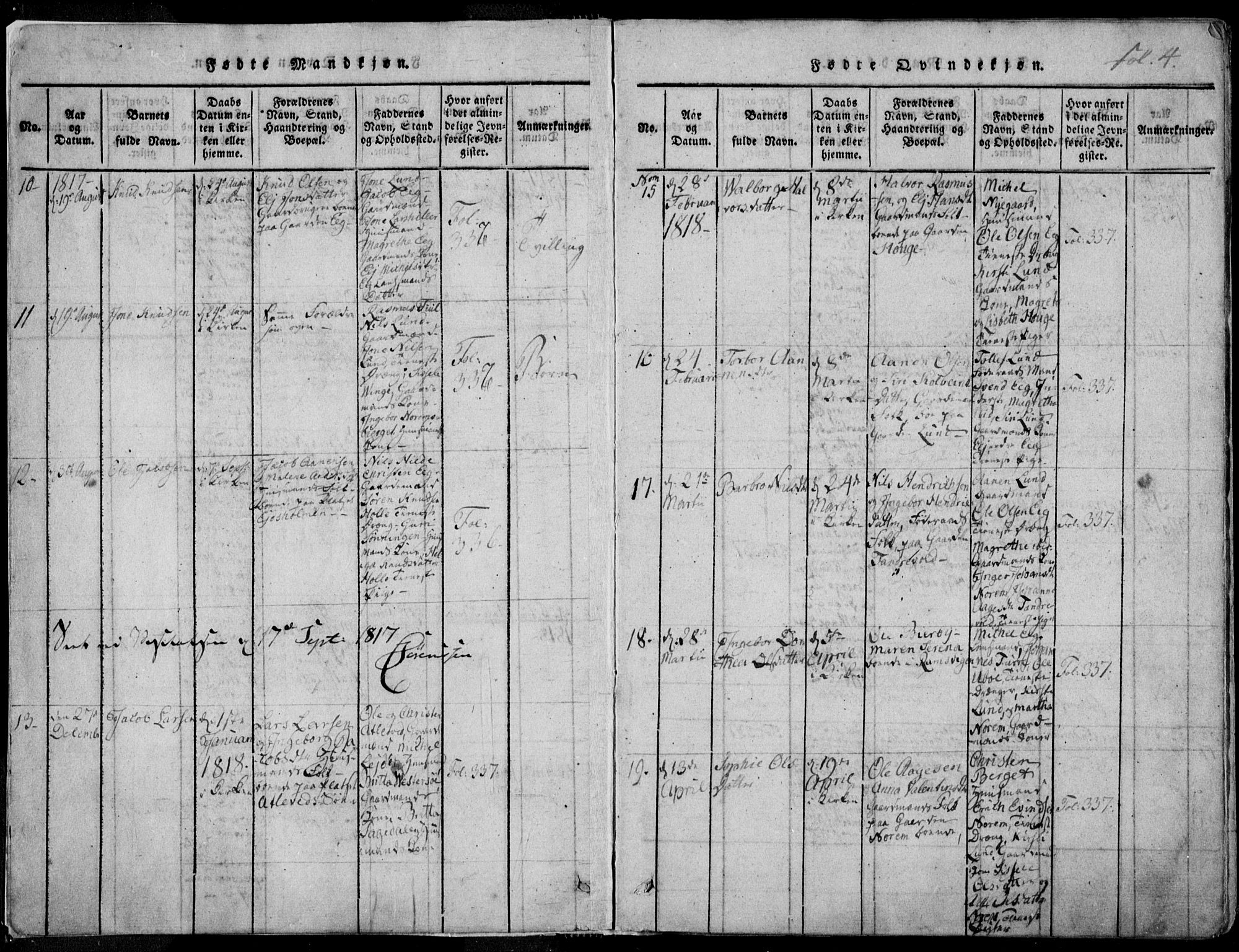 Nedstrand sokneprestkontor, AV/SAST-A-101841/01/IV: Parish register (official) no. A 7, 1816-1870, p. 4