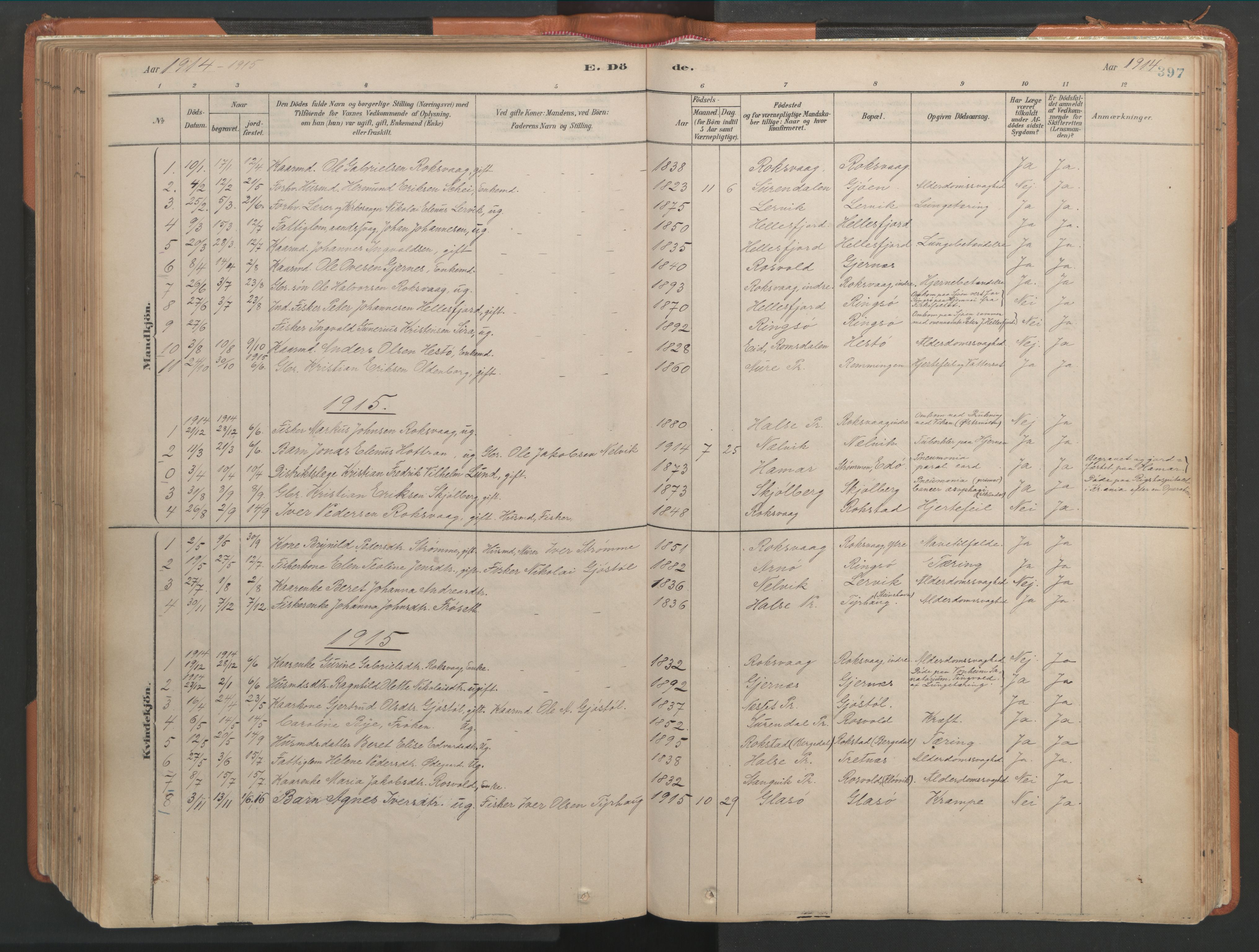 Ministerialprotokoller, klokkerbøker og fødselsregistre - Møre og Romsdal, AV/SAT-A-1454/581/L0941: Parish register (official) no. 581A09, 1880-1919, p. 397