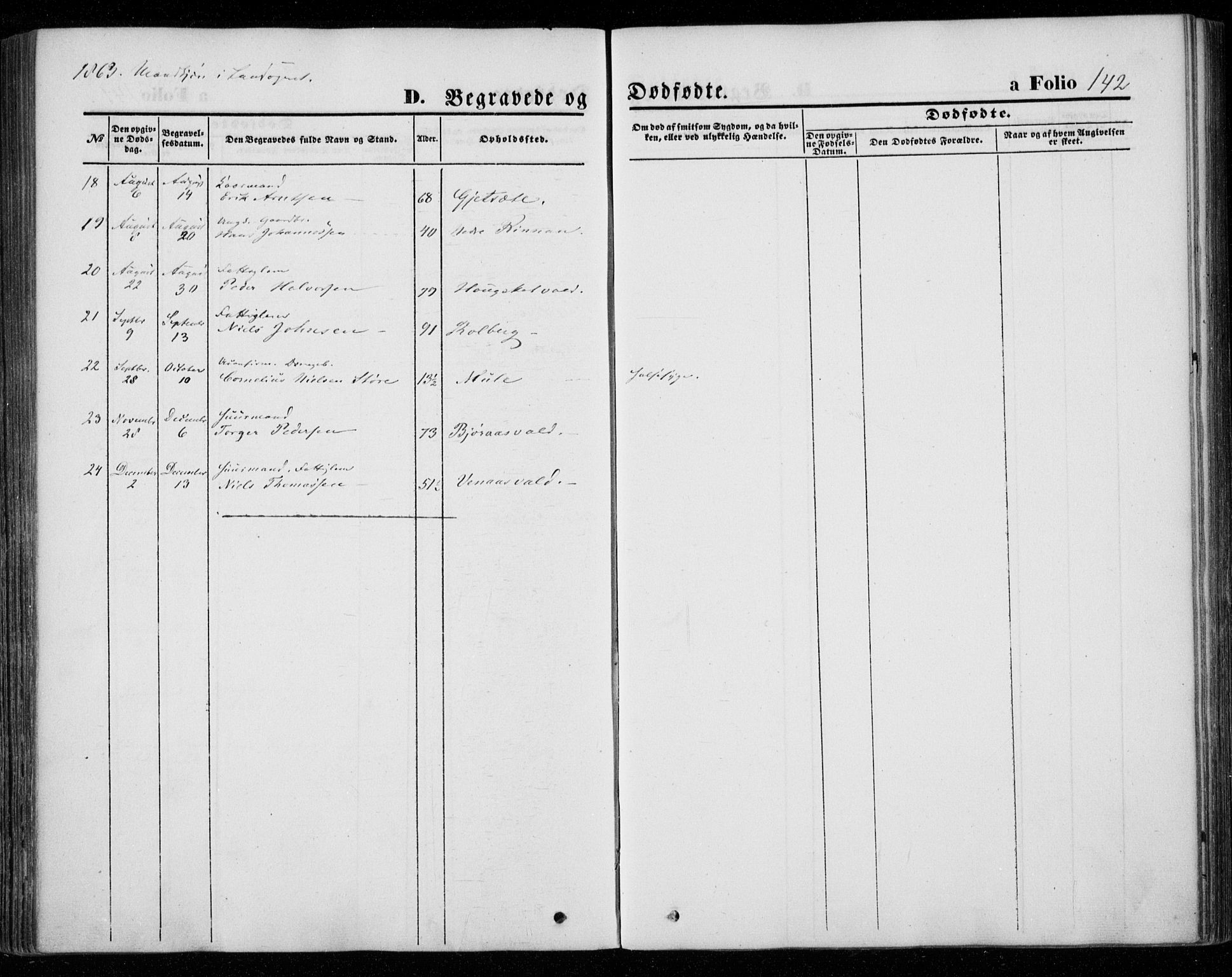 Ministerialprotokoller, klokkerbøker og fødselsregistre - Nord-Trøndelag, AV/SAT-A-1458/720/L0184: Parish register (official) no. 720A02 /2, 1855-1863, p. 142