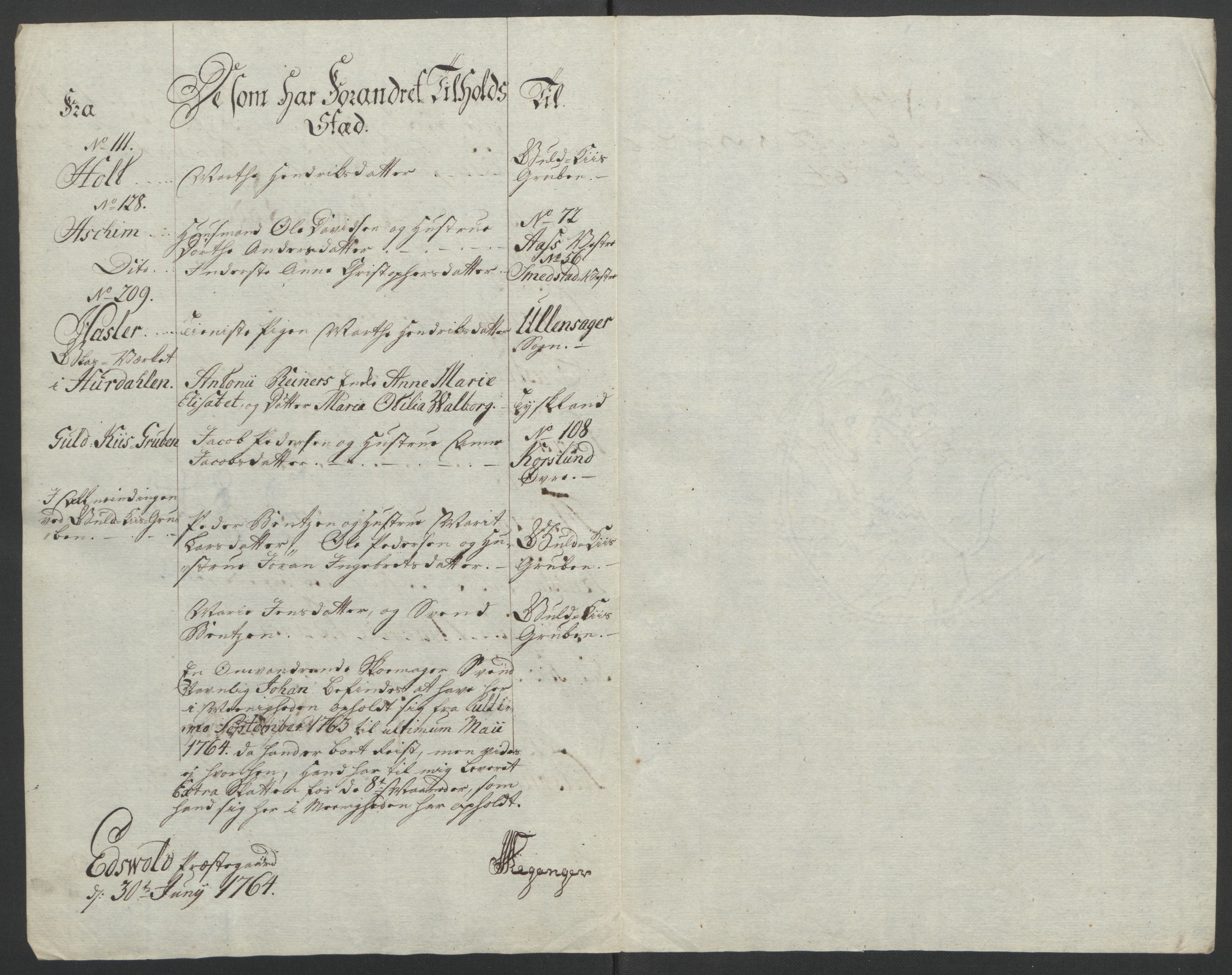 Rentekammeret inntil 1814, Reviderte regnskaper, Fogderegnskap, AV/RA-EA-4092/R12/L0804: Ekstraskatten Øvre Romerike, 1764, p. 166