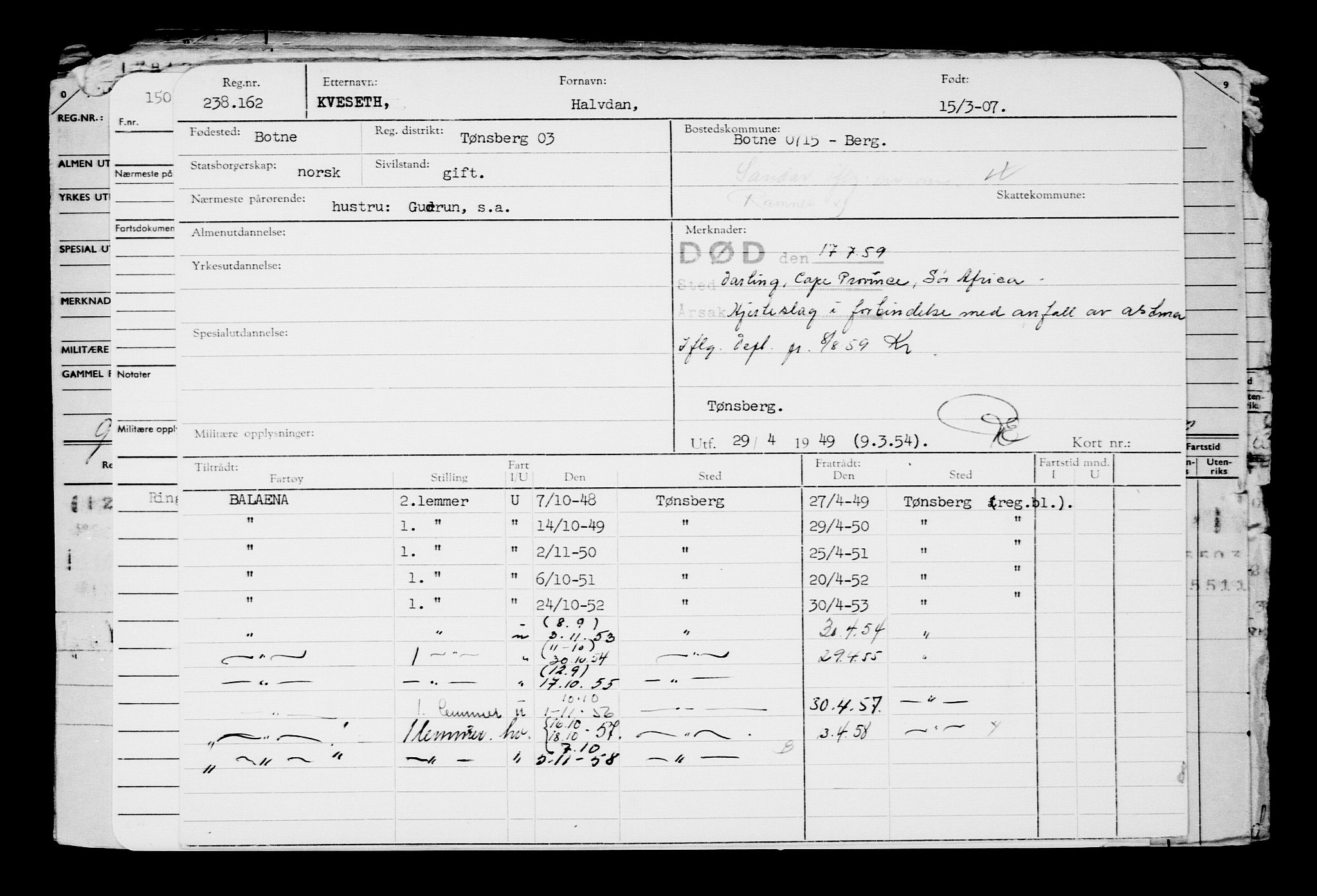 Direktoratet for sjømenn, AV/RA-S-3545/G/Gb/L0070: Hovedkort, 1907, p. 174