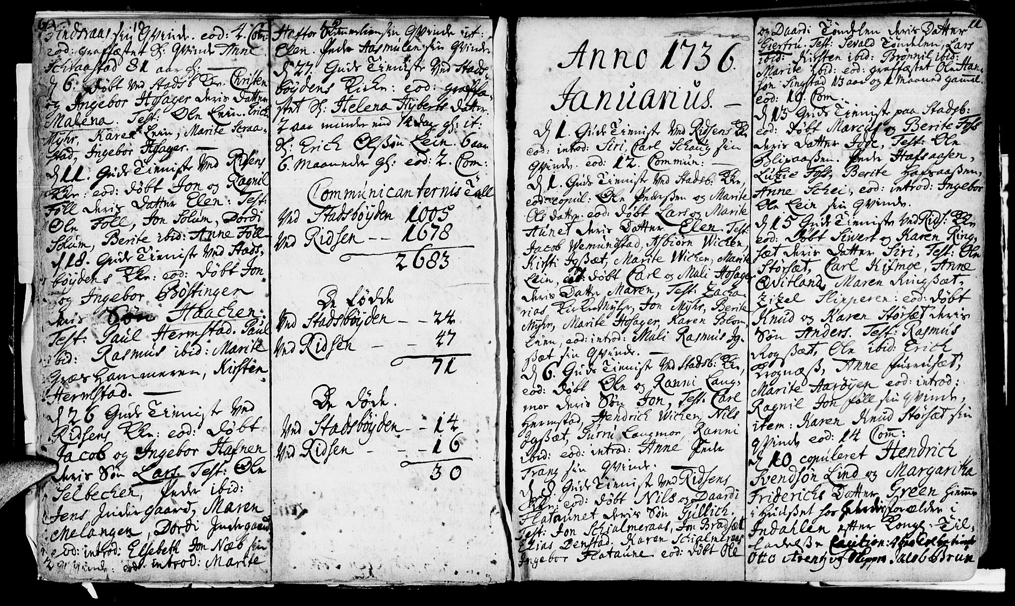 Ministerialprotokoller, klokkerbøker og fødselsregistre - Sør-Trøndelag, SAT/A-1456/646/L0604: Parish register (official) no. 646A02, 1735-1750, p. 10-11