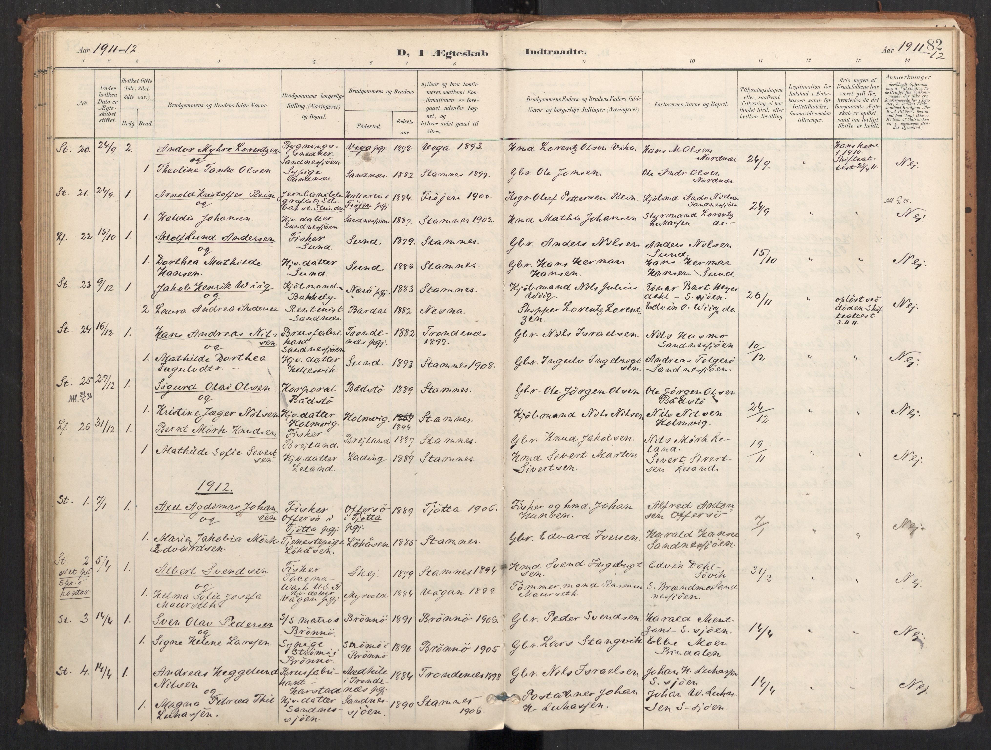 Ministerialprotokoller, klokkerbøker og fødselsregistre - Nordland, AV/SAT-A-1459/831/L0472: Parish register (official) no. 831A03, 1897-1912, p. 82