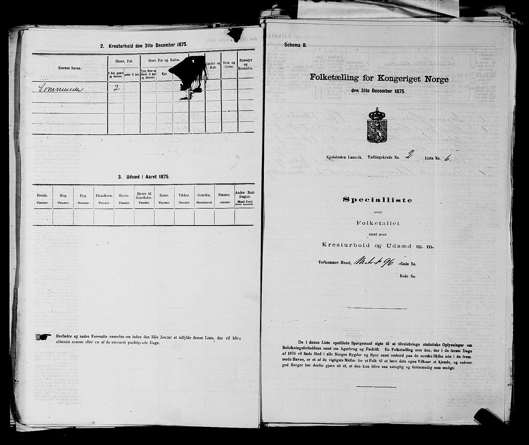 SAKO, 1875 census for 0707P Larvik, 1875, p. 233