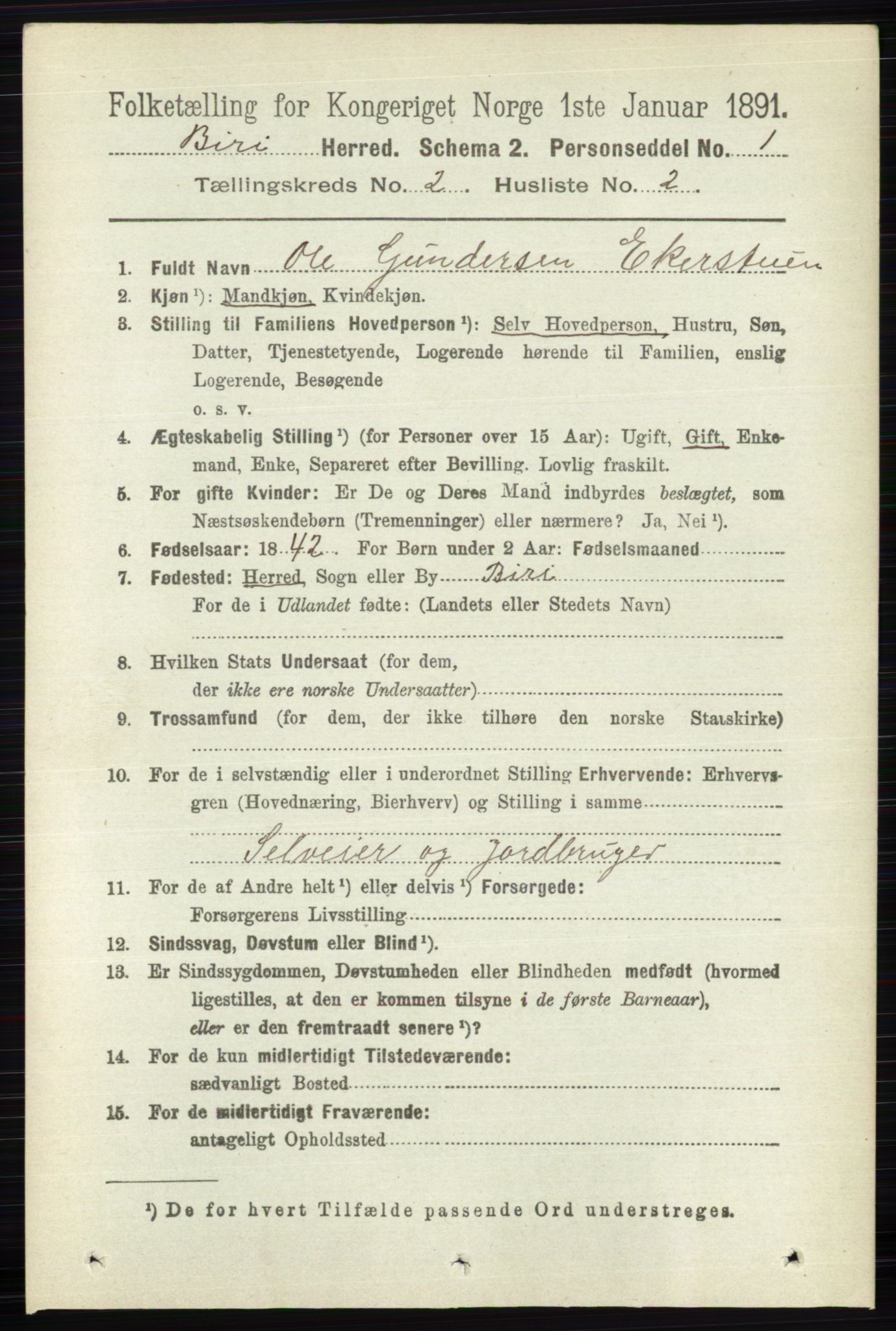 RA, 1891 census for 0525 Biri, 1891, p. 528