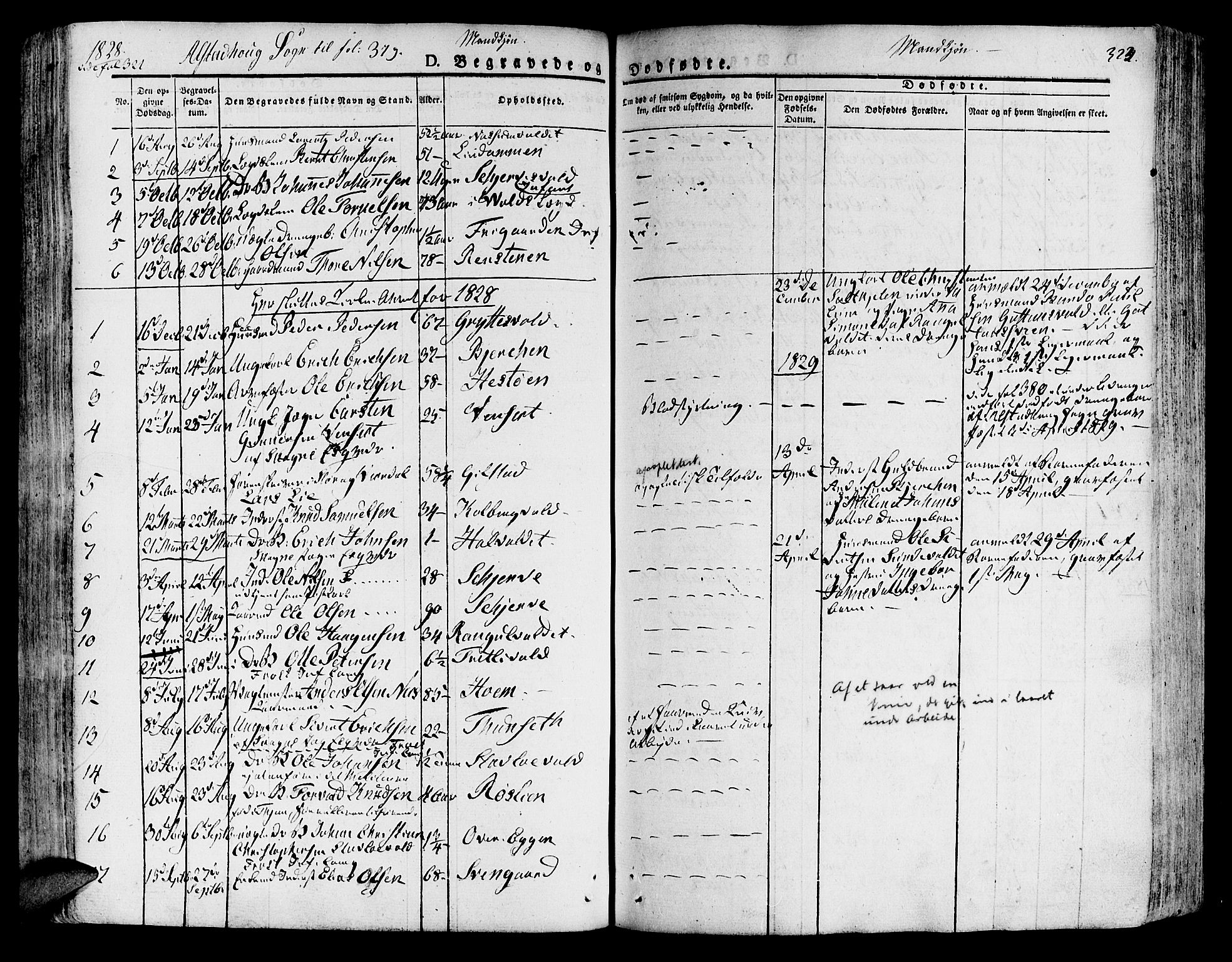 Ministerialprotokoller, klokkerbøker og fødselsregistre - Nord-Trøndelag, SAT/A-1458/717/L0152: Parish register (official) no. 717A05 /1, 1825-1836, p. 323