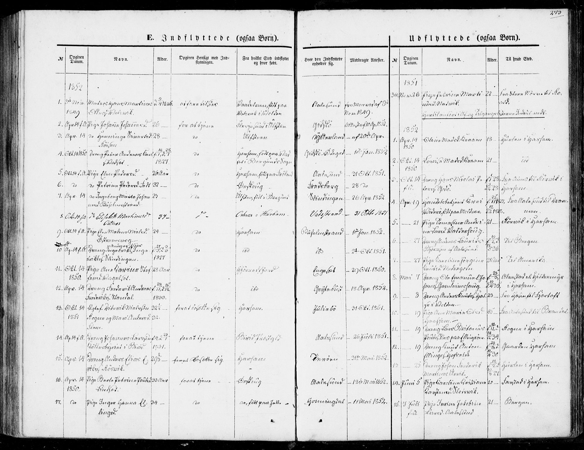 Ministerialprotokoller, klokkerbøker og fødselsregistre - Møre og Romsdal, AV/SAT-A-1454/528/L0397: Parish register (official) no. 528A08, 1848-1858, p. 273