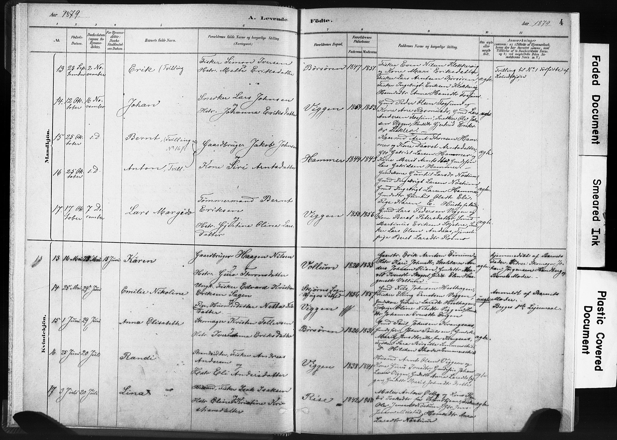 Ministerialprotokoller, klokkerbøker og fødselsregistre - Sør-Trøndelag, AV/SAT-A-1456/665/L0773: Parish register (official) no. 665A08, 1879-1905, p. 4