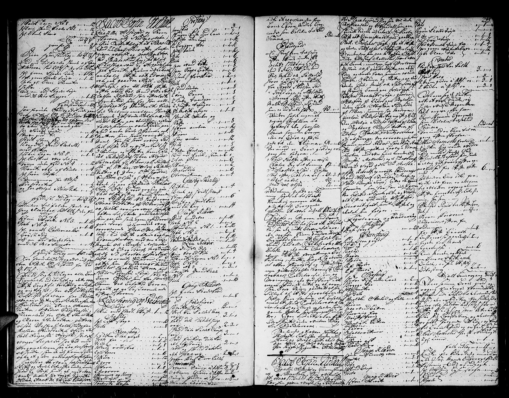 Nedenes sorenskriveri før 1824, SAK/1221-0007/H/Hc/L0017: Skifteprotokoll med register nr 13a, 1734-1737, p. 242b-243a