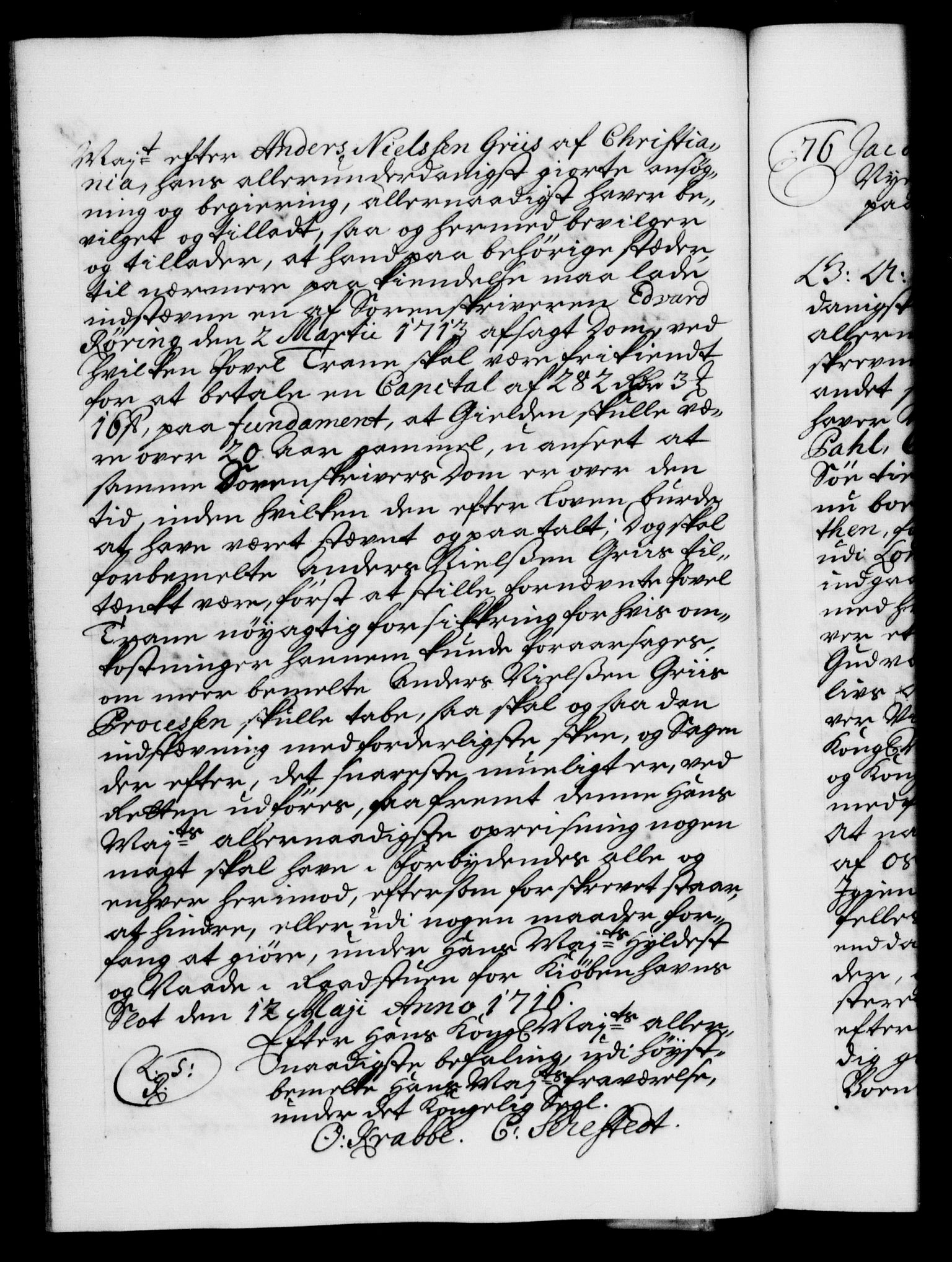 Danske Kanselli 1572-1799, AV/RA-EA-3023/F/Fc/Fca/Fcaa/L0022: Norske registre, 1716-1719, p. 39b