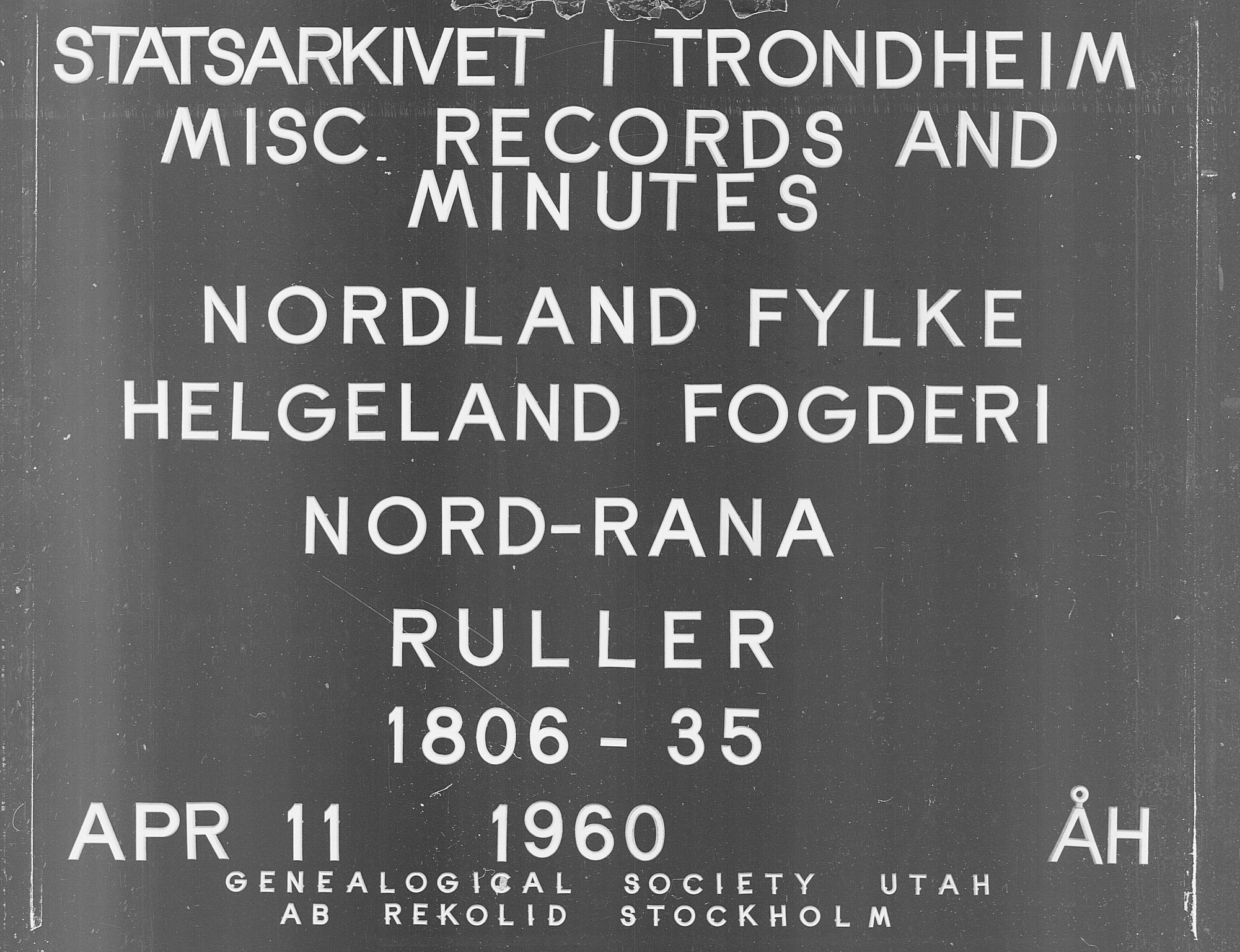 Fylkesmannen i Nordland, SAT/A-0499/1.1/R/Ra/L0014: Innrulleringsmanntall for Mo (Nord-Rana), 1806-1835, p. 1