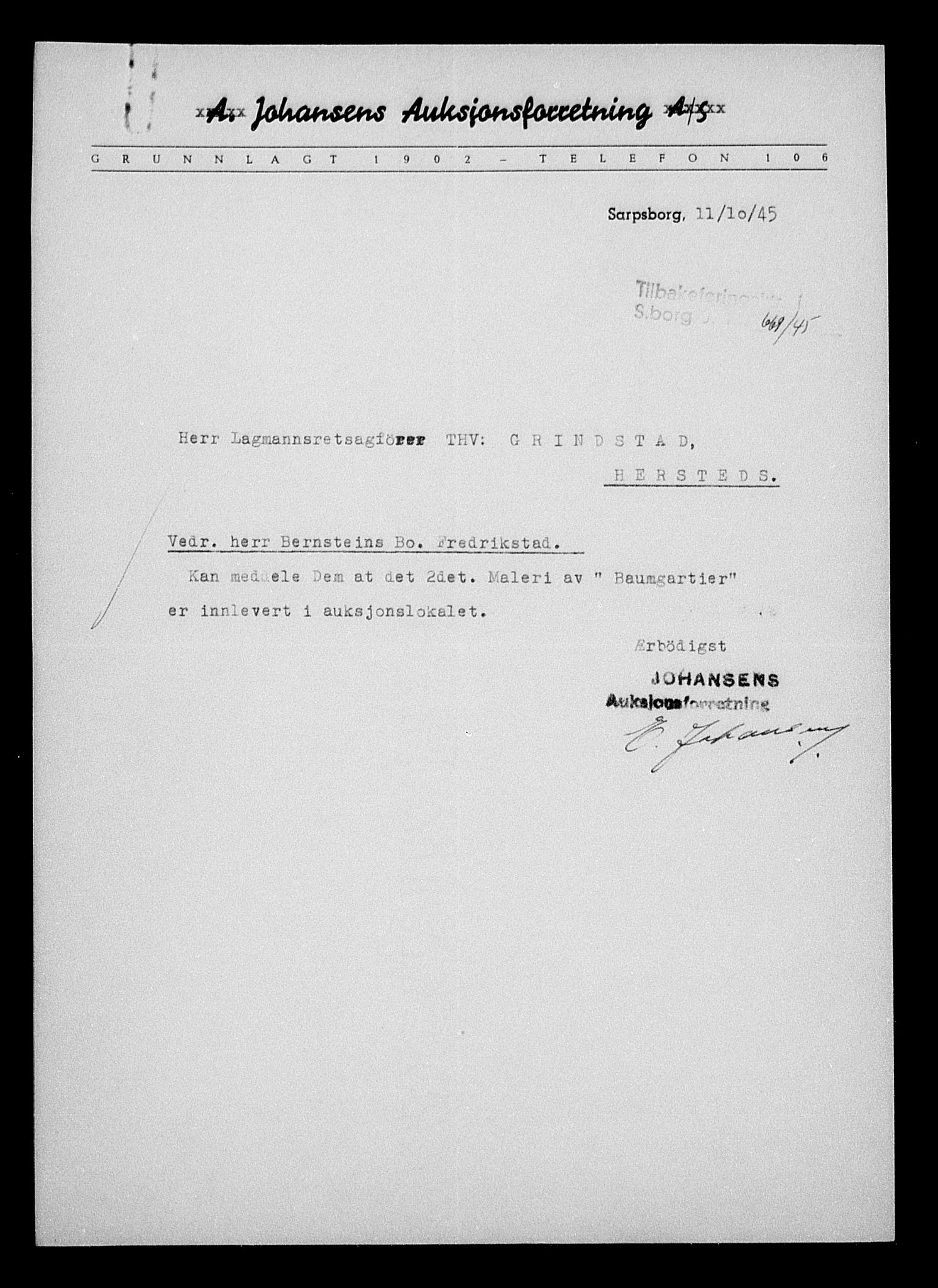 Justisdepartementet, Tilbakeføringskontoret for inndratte formuer, AV/RA-S-1564/H/Hc/Hcd/L0991: --, 1945-1947, p. 218