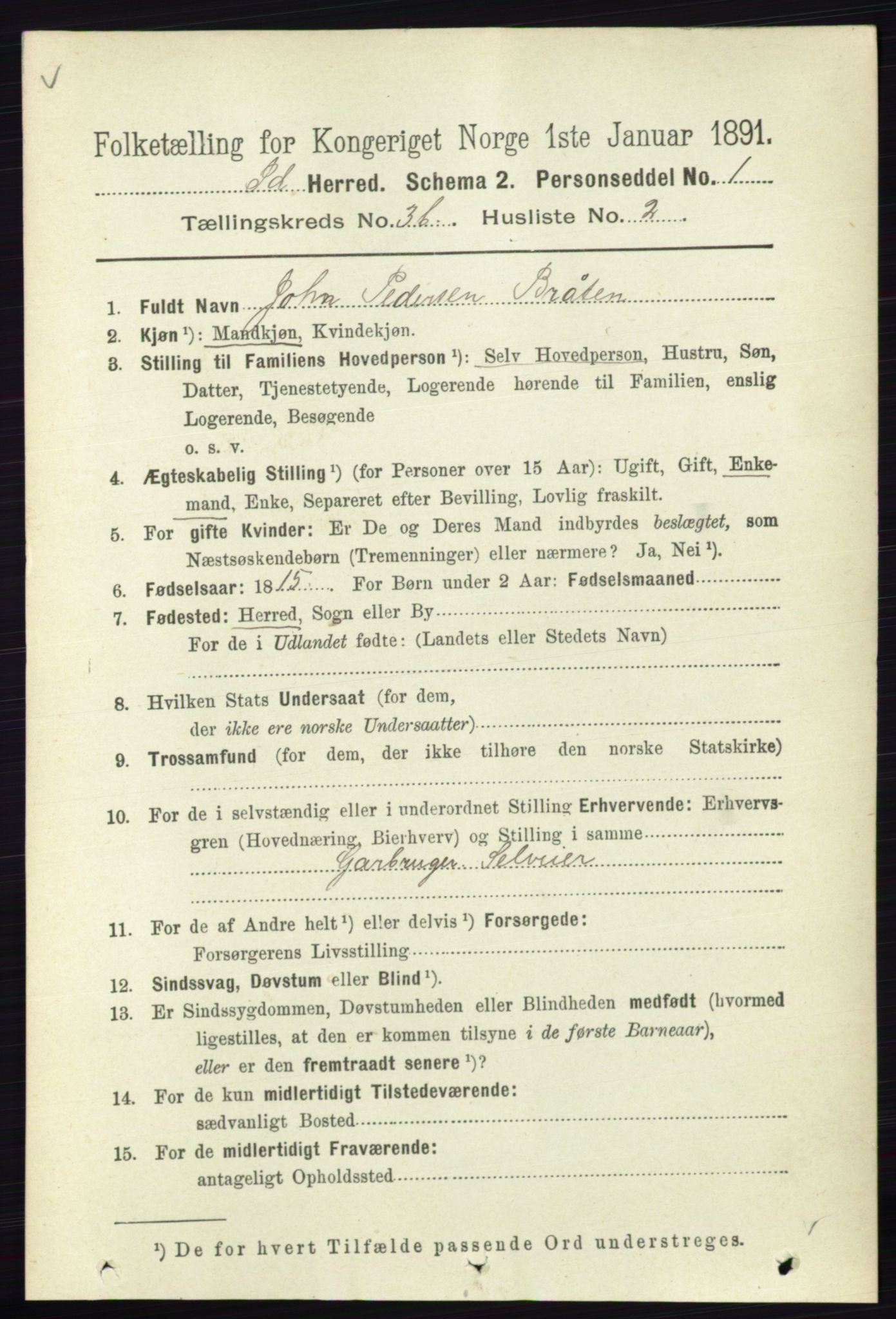 RA, 1891 census for 0117 Idd, 1891, p. 2660