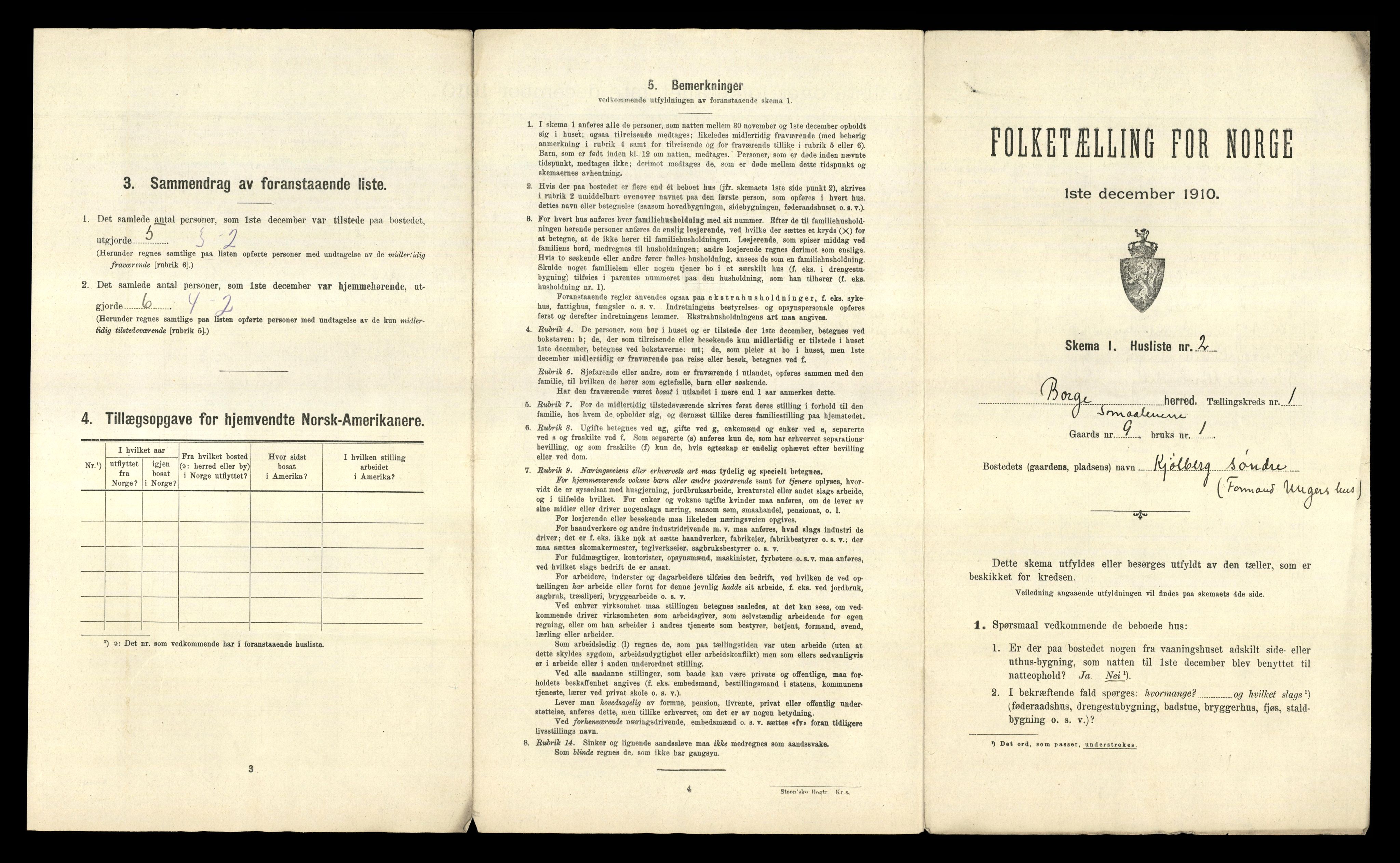 RA, 1910 census for Borge, 1910, p. 52