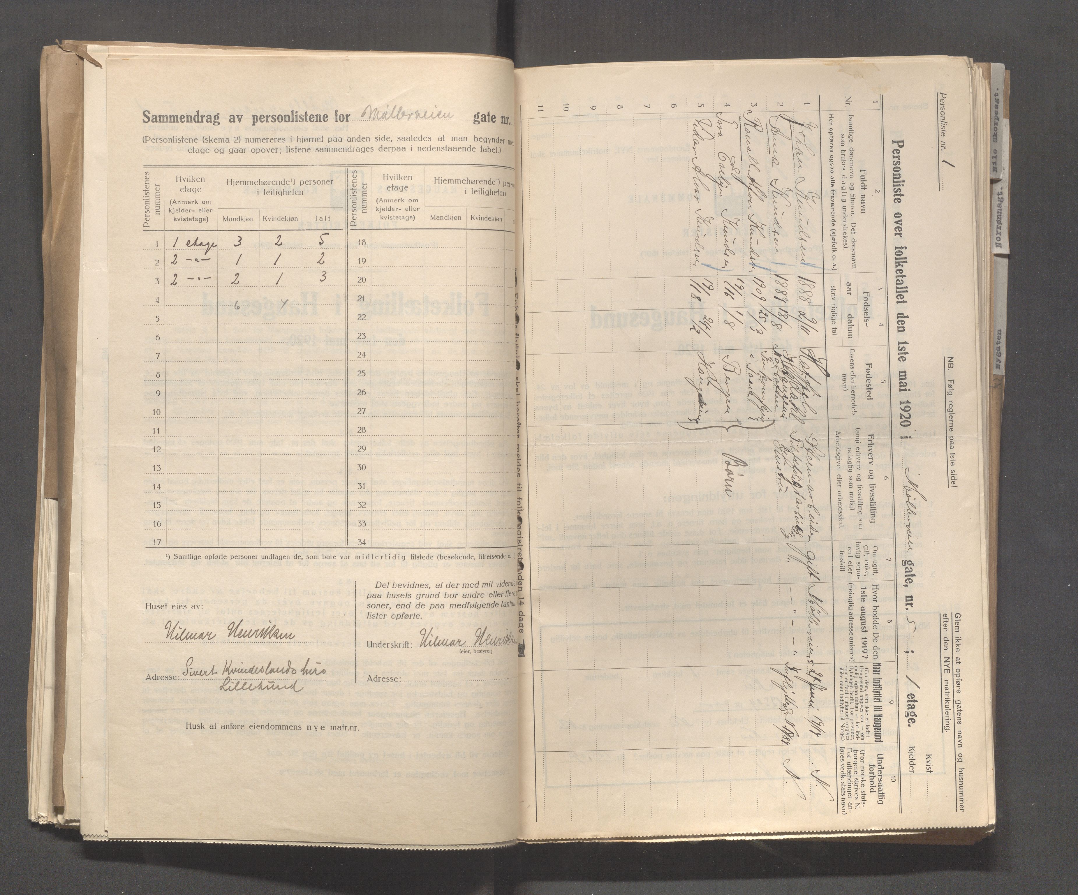 IKAR, Local census 1.5.1920 for Haugesund, 1920, p. 2897