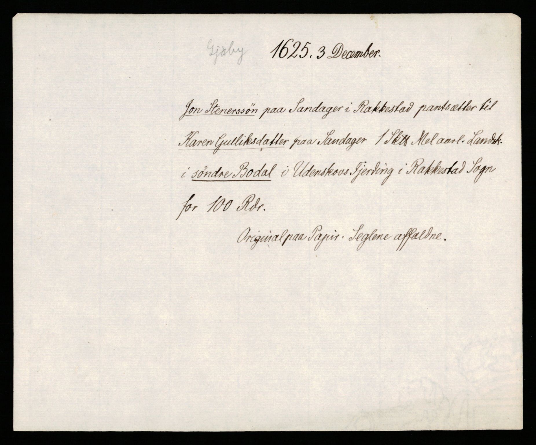 Riksarkivets diplomsamling, AV/RA-EA-5965/F35/F35b/L0007: Riksarkivets diplomer, seddelregister, 1625-1634, p. 59