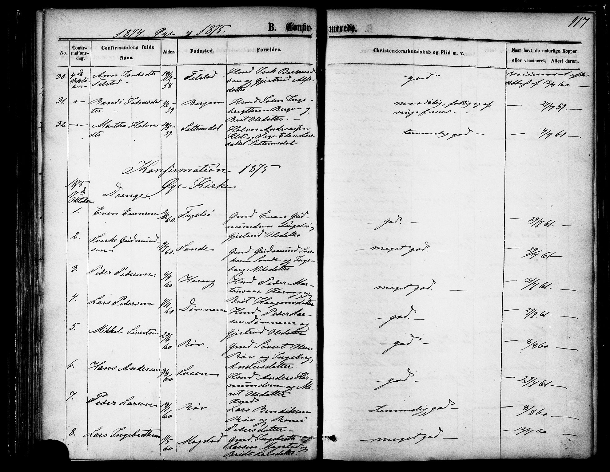 Ministerialprotokoller, klokkerbøker og fødselsregistre - Møre og Romsdal, SAT/A-1454/595/L1046: Parish register (official) no. 595A08, 1874-1884, p. 117