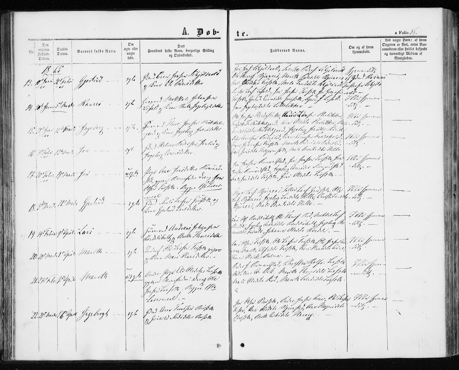 Ministerialprotokoller, klokkerbøker og fødselsregistre - Møre og Romsdal, AV/SAT-A-1454/598/L1067: Parish register (official) no. 598A01, 1858-1871, p. 56