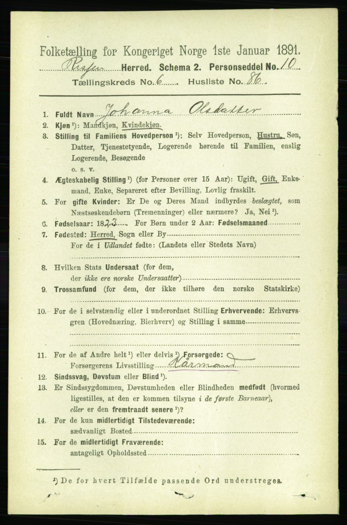 RA, 1891 census for 1624 Rissa, 1891, p. 3893