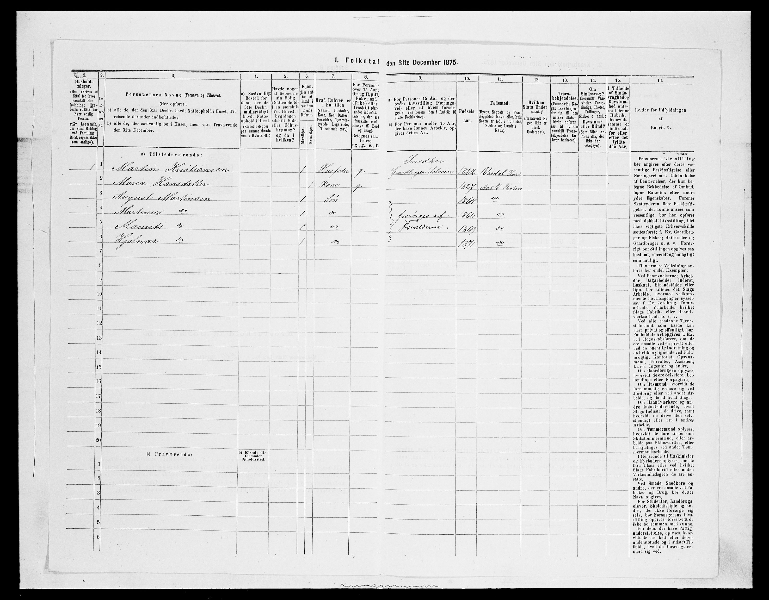 SAH, 1875 census for 0529P Vestre Toten, 1875, p. 1139