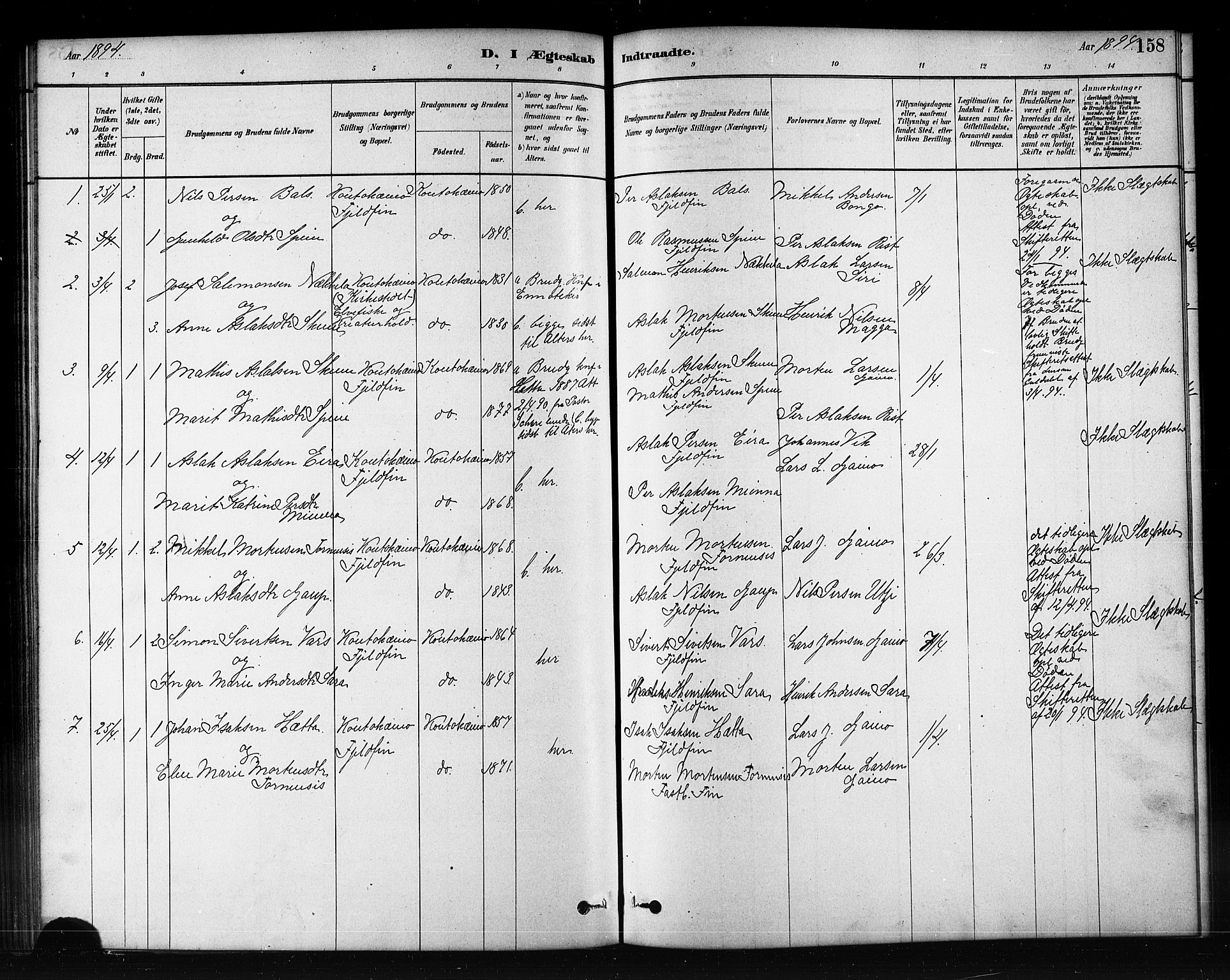 Kautokeino sokneprestembete, SATØ/S-1340/H/Hb/L0002.klokk: Parish register (copy) no. 2, 1877-1896, p. 158