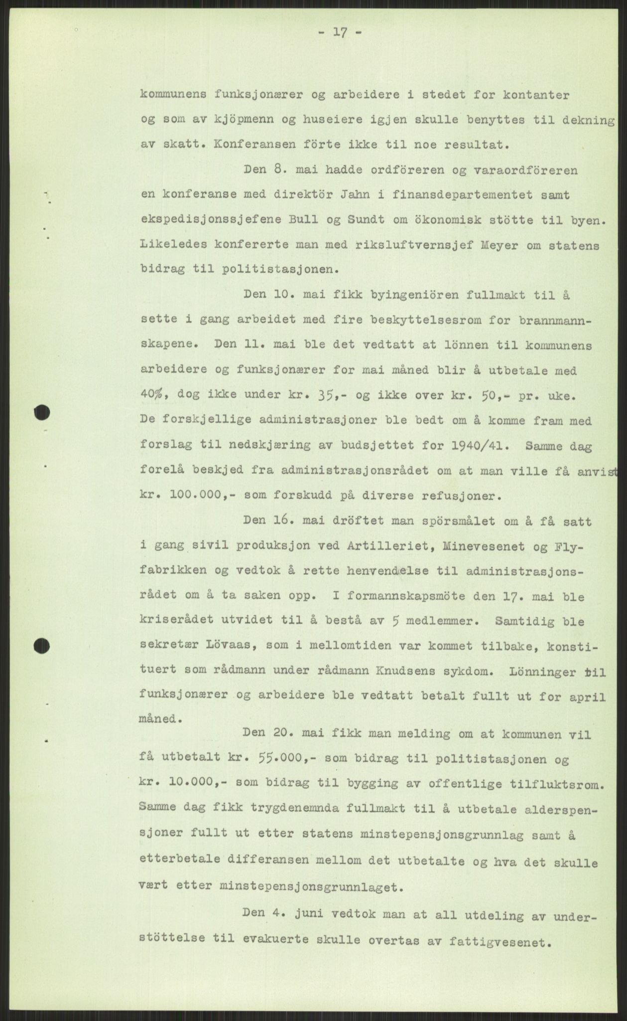 Forsvaret, Forsvarets krigshistoriske avdeling, AV/RA-RAFA-2017/Y/Ya/L0014: II-C-11-31 - Fylkesmenn.  Rapporter om krigsbegivenhetene 1940., 1940, p. 562