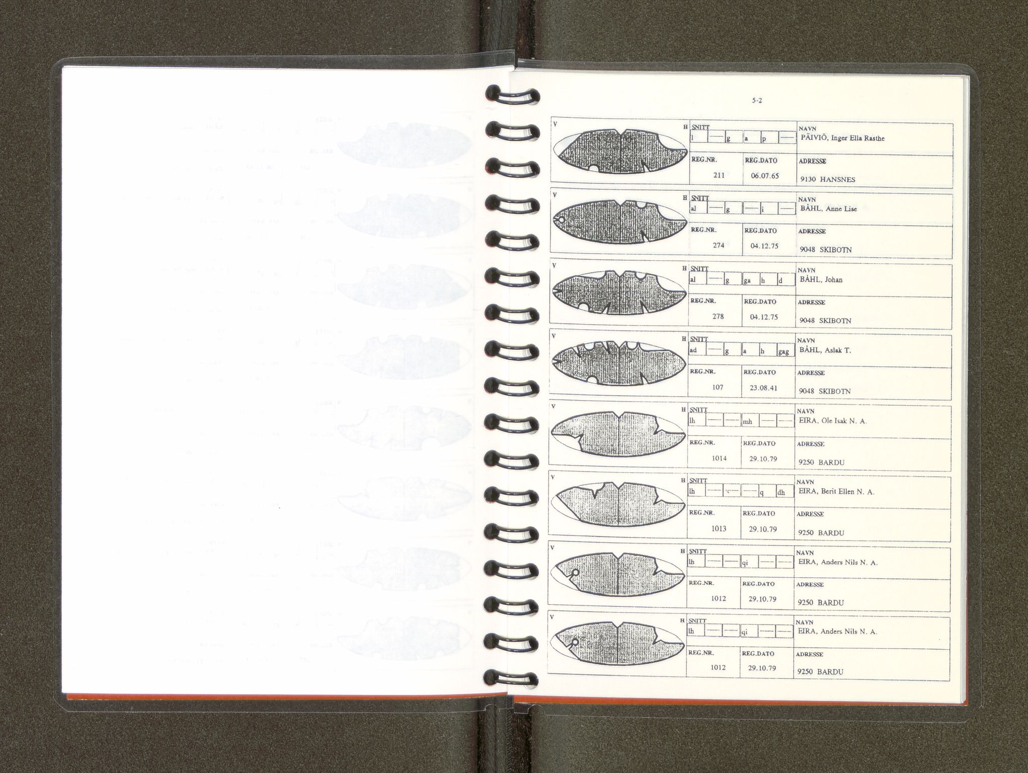 Reindriftsforvaltningen Nordland, AV/SAT-A-5309/D/Dc/L0502/0007: Korrespondanse ordnet etter arkivnøkkel / Reinmerkeregister, 1990-2001, p. 65