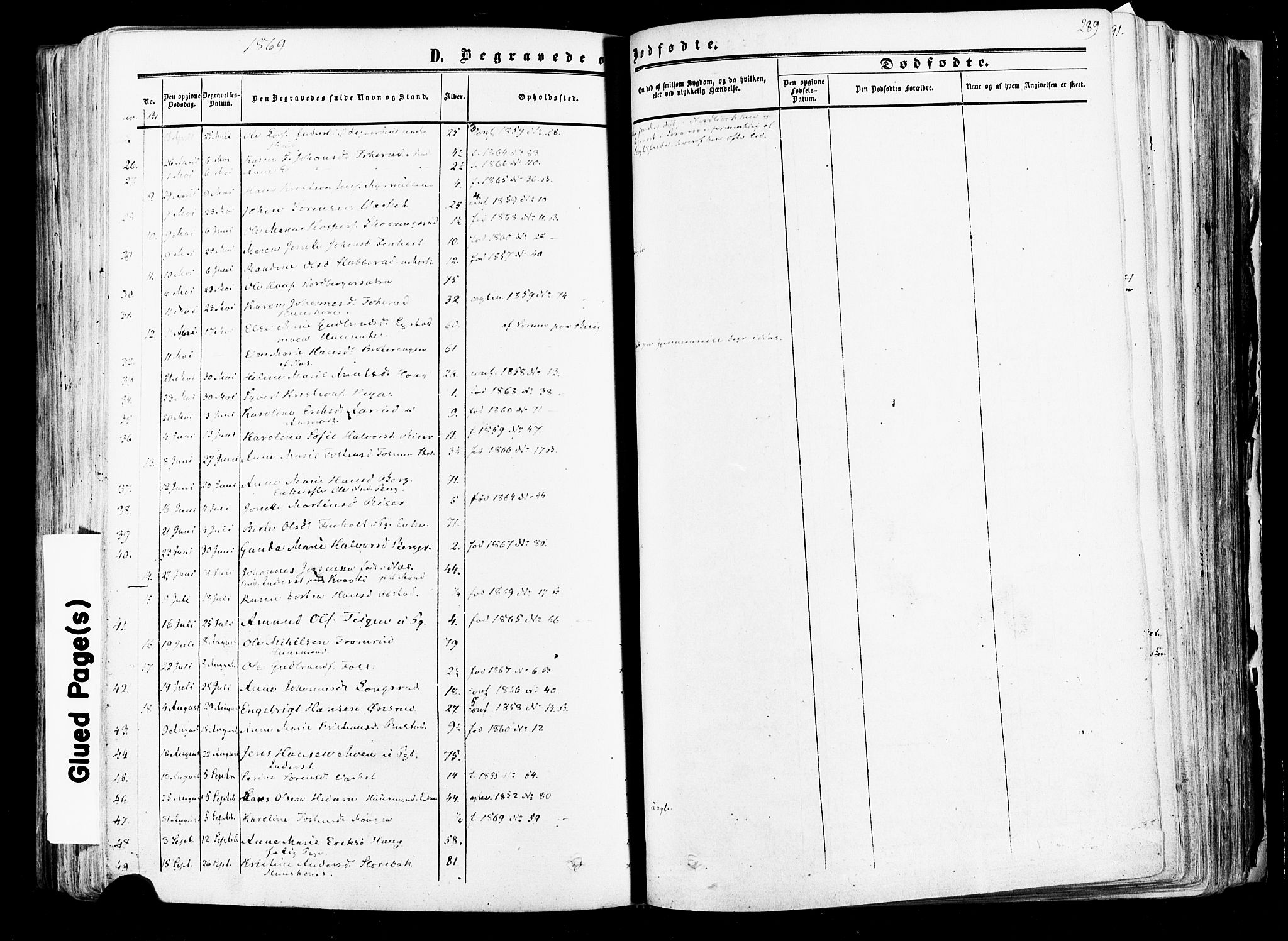 Aurskog prestekontor Kirkebøker, AV/SAO-A-10304a/F/Fa/L0007: Parish register (official) no. I 7, 1854-1877, p. 289