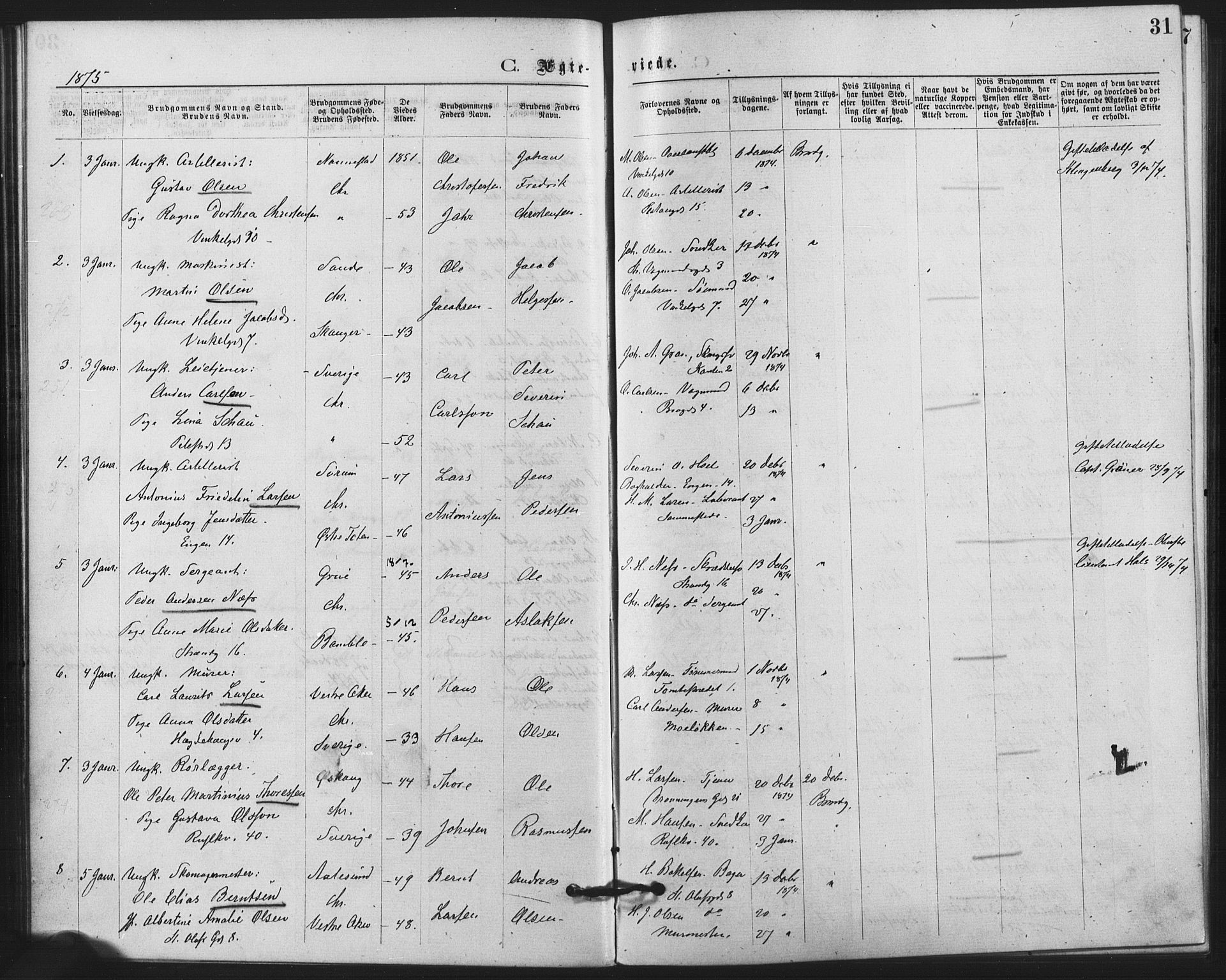 Trefoldighet prestekontor Kirkebøker, SAO/A-10882/F/Fc/L0002: Parish register (official) no. III 2, 1874-1881, p. 31