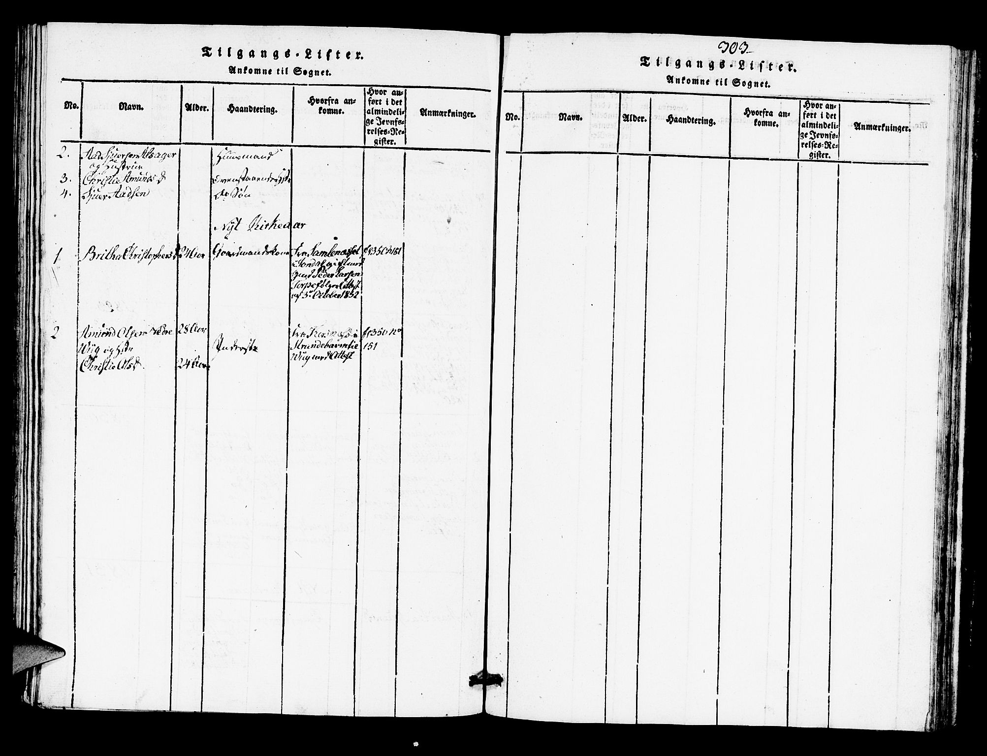 Kvam sokneprestembete, AV/SAB-A-76201/H/Hab: Parish register (copy) no. A 1, 1818-1832, p. 303