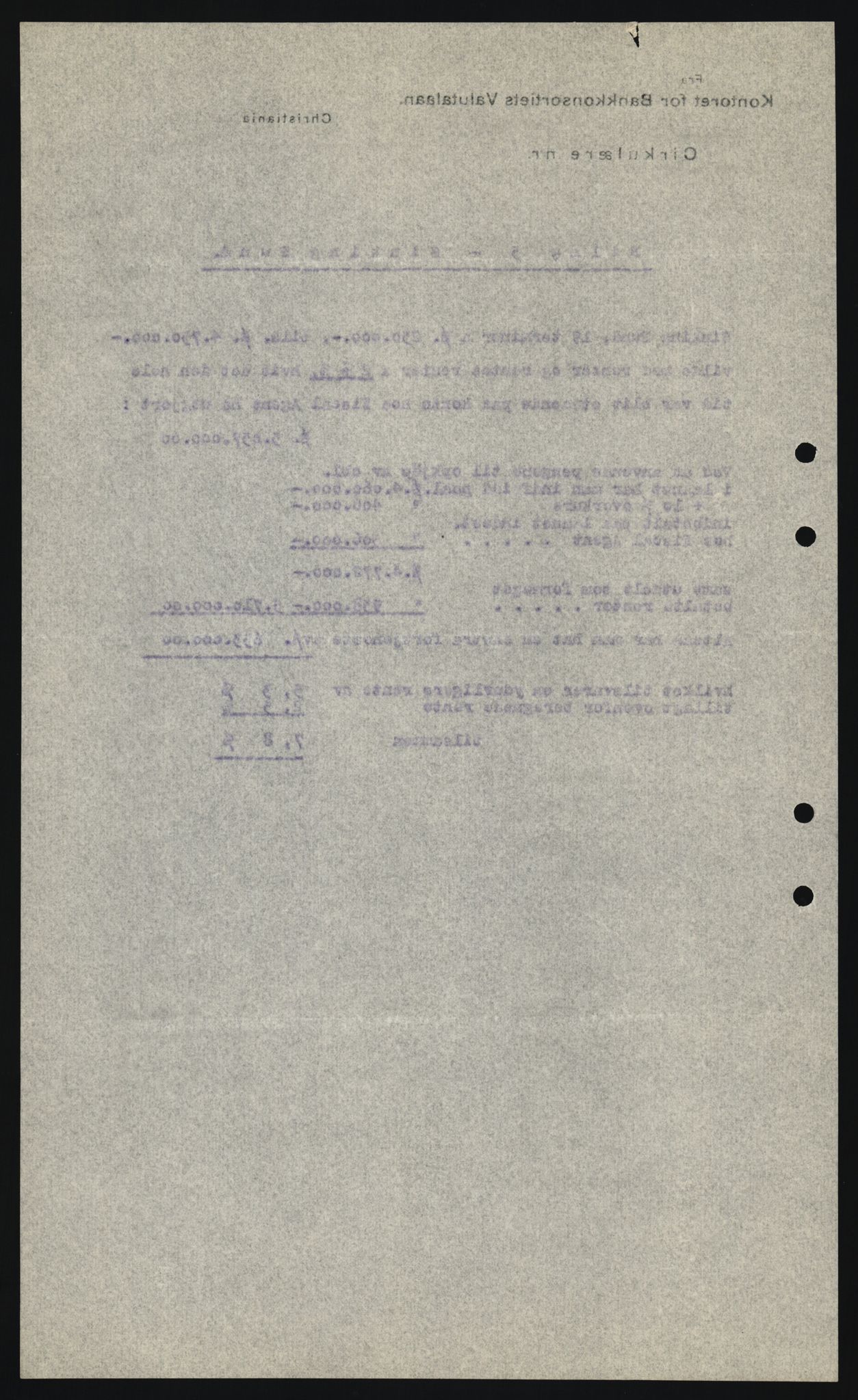 Norges Bank, Statistisk avdeling, AV/RA-S-4063/D/L0172: Sakarkiv, 1920-1954, p. 1043