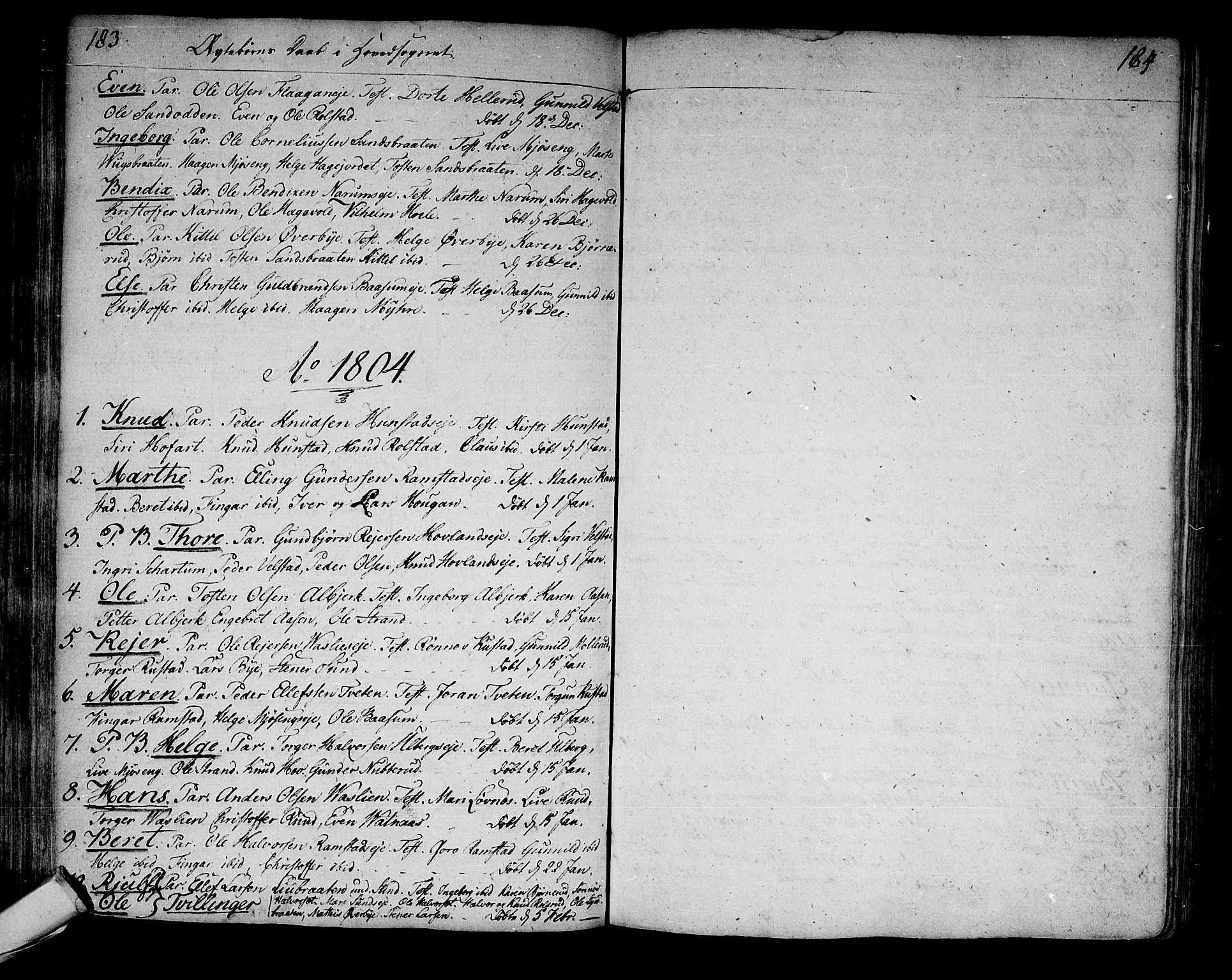 Sigdal kirkebøker, AV/SAKO-A-245/F/Fa/L0003: Parish register (official) no. I 3, 1793-1811, p. 183-184