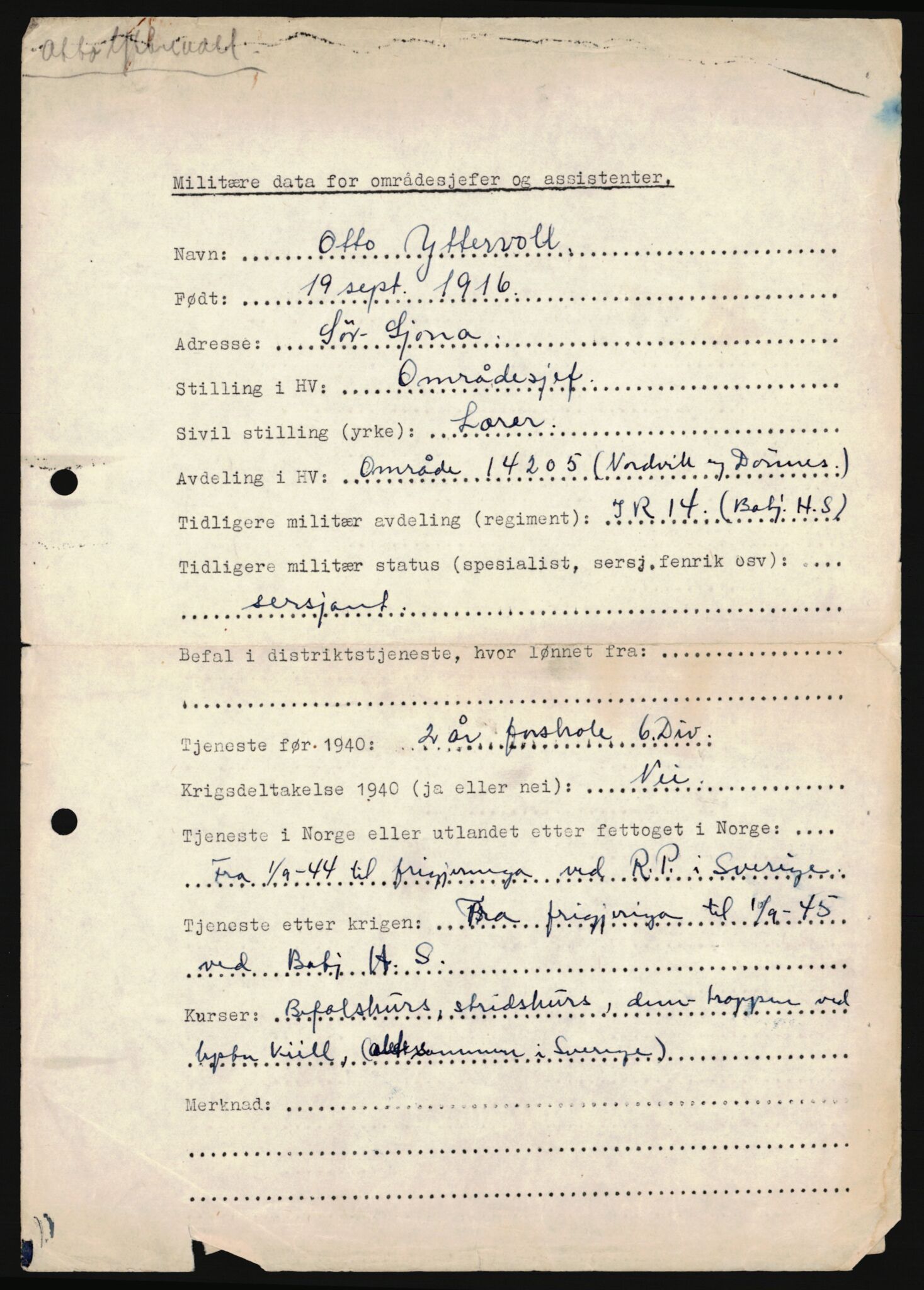 Forsvaret, Sør-Hålogaland landforsvar, AV/RA-RAFA-2552/P/Pa/L0302: Personellmapper for slettet personell, yrkesbefal og vernepliktig befal, født 1913-1916, 1932-1976, p. 469