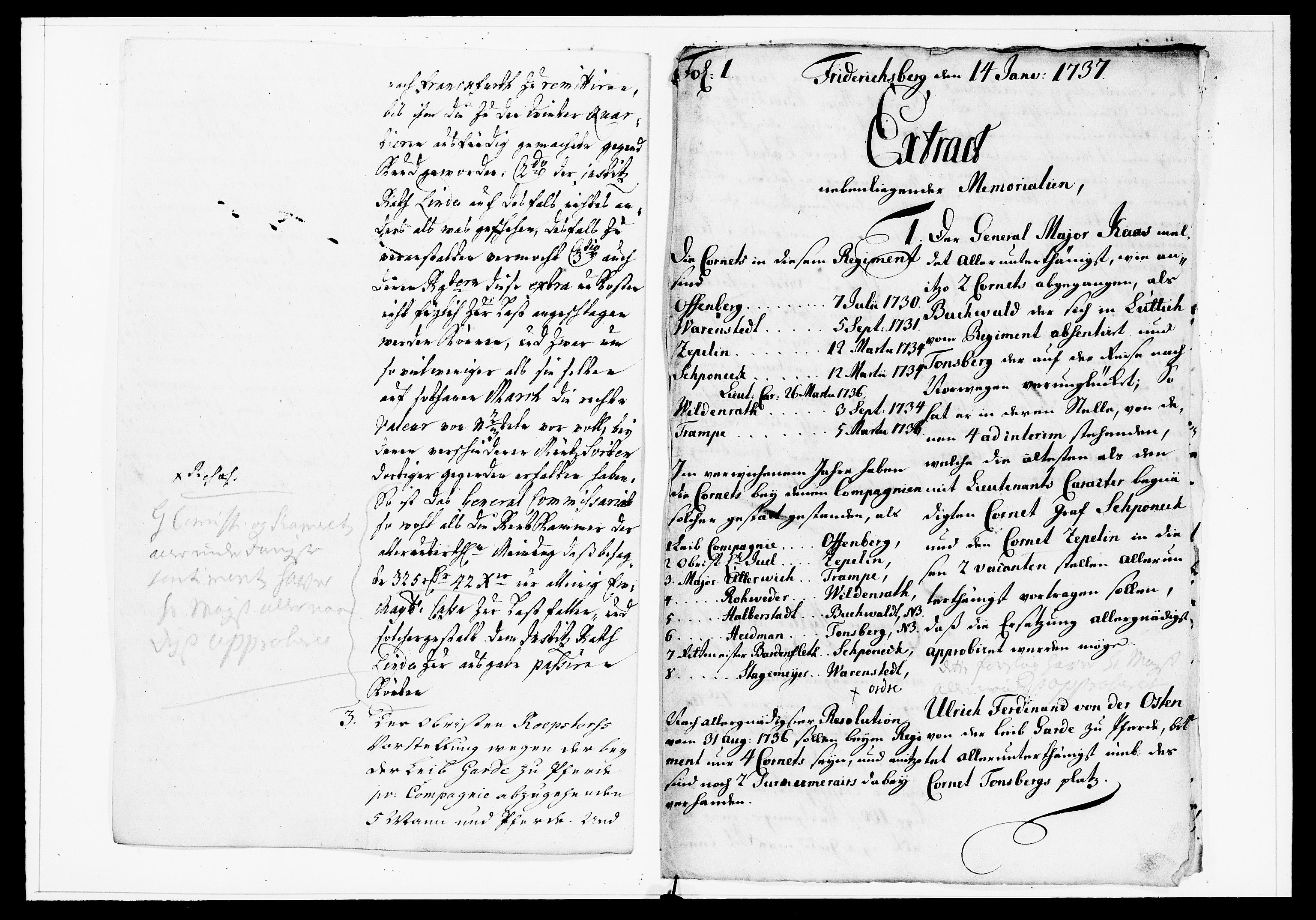 Krigskollegiet, Krigskancelliet, DRA/A-0006/-/1138-1142: Refererede sager, 1737, p. 8