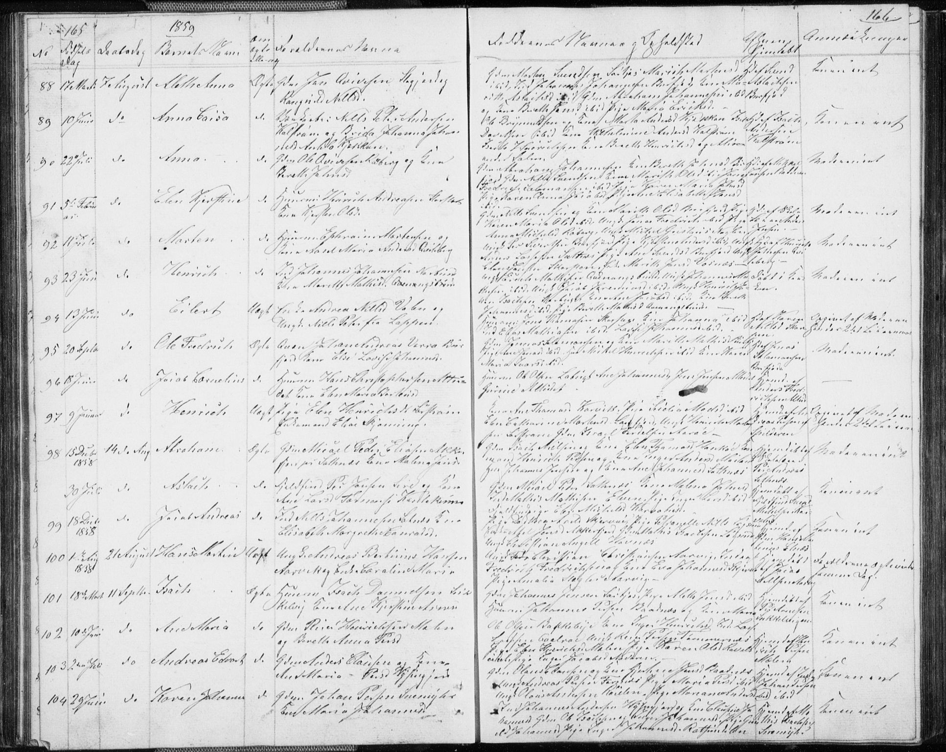 Skjervøy sokneprestkontor, SATØ/S-1300/H/Ha/Hab/L0003klokker: Parish register (copy) no. 3, 1849-1861, p. 165-166